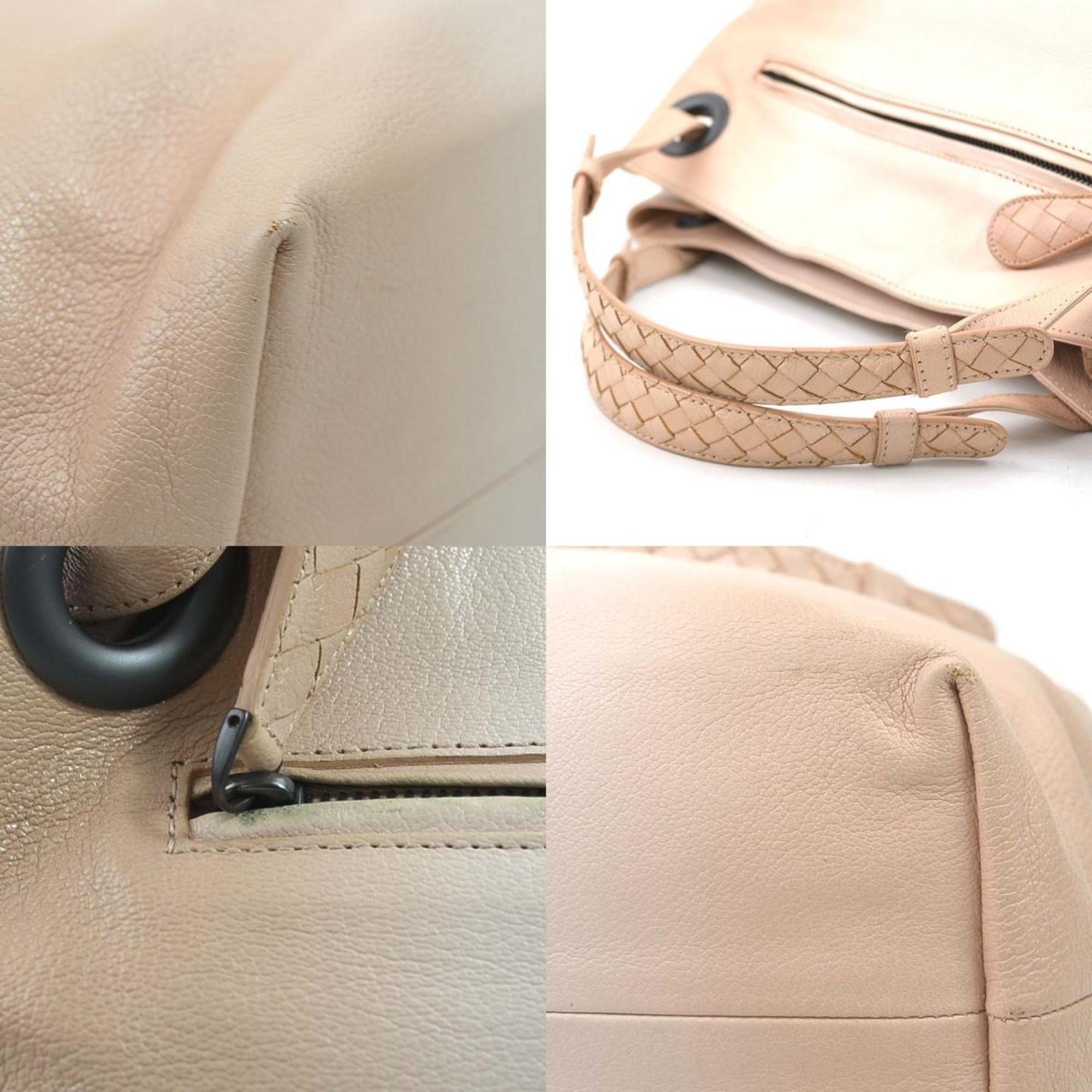 Bottega Veneta Pink Beige Leather Handbag (Pre-Owned)