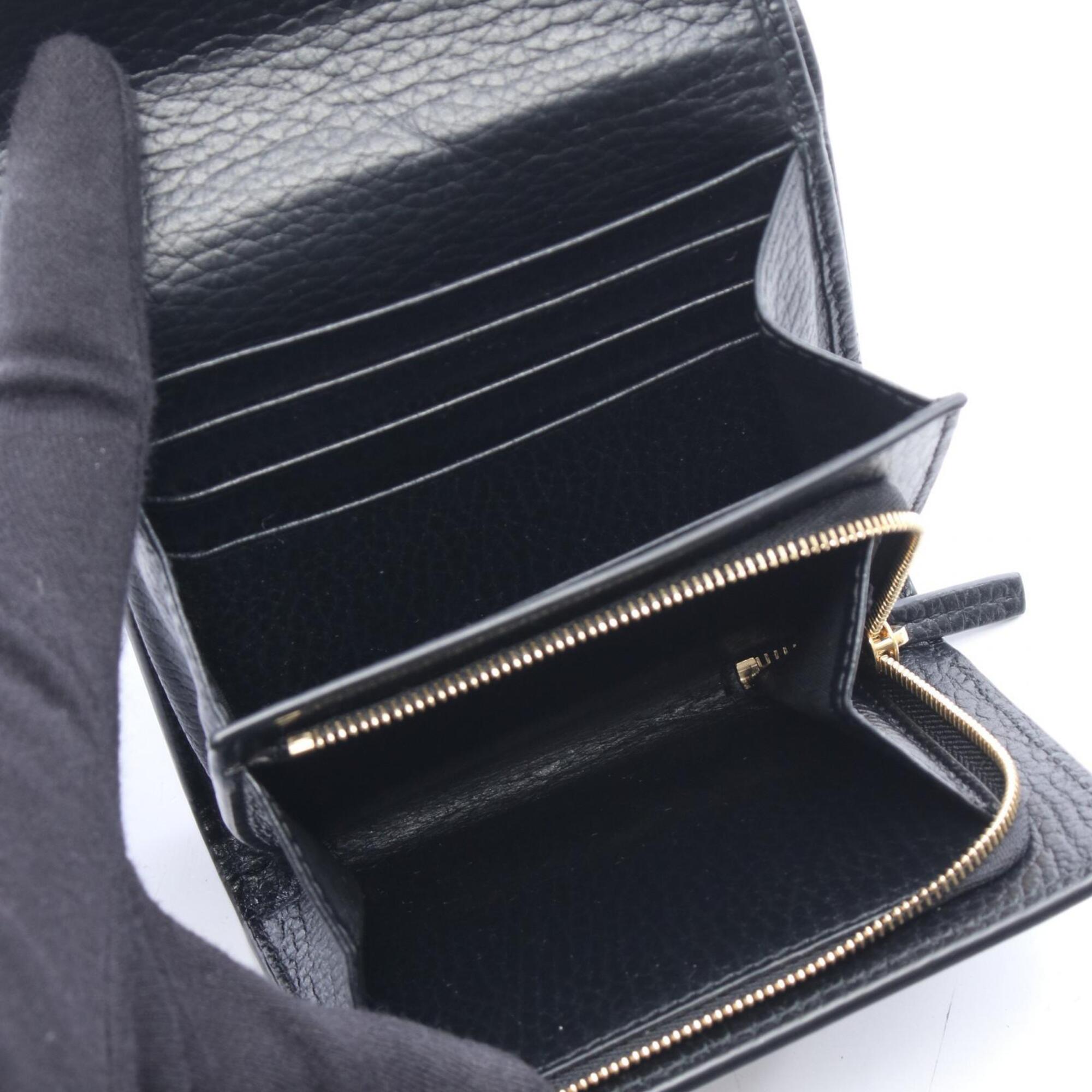 Gucci Beige Black Brown Coated Canvas Leather Wallet (Bi-Fold) (Pre-Owned)
