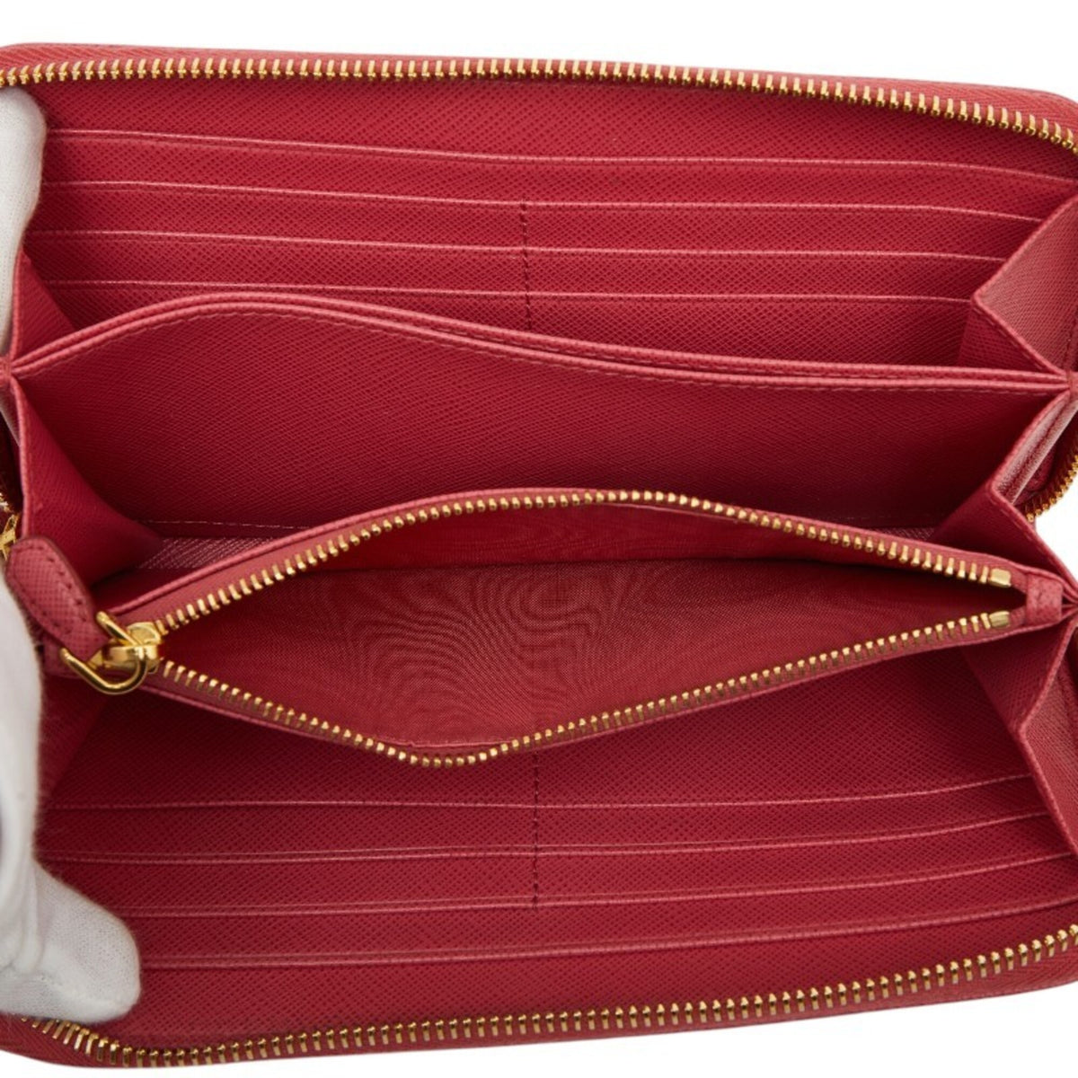 Prada Pink Leather Long Wallet (Bi-Fold) (Pre-Owned)