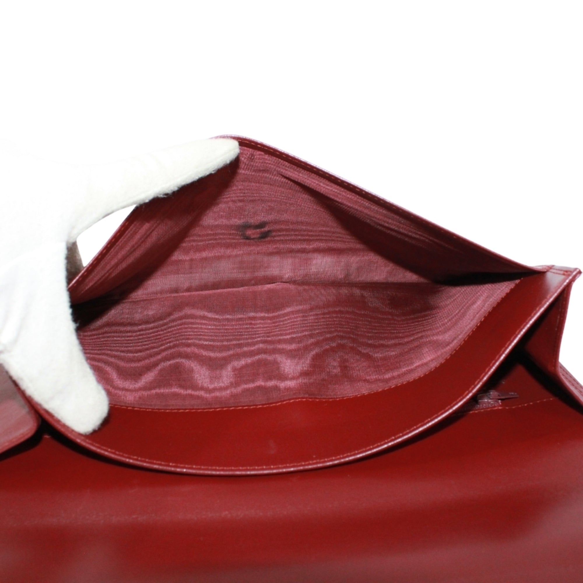 Cartier Bordeaux Leather Clutch Bag (Pre-Owned)