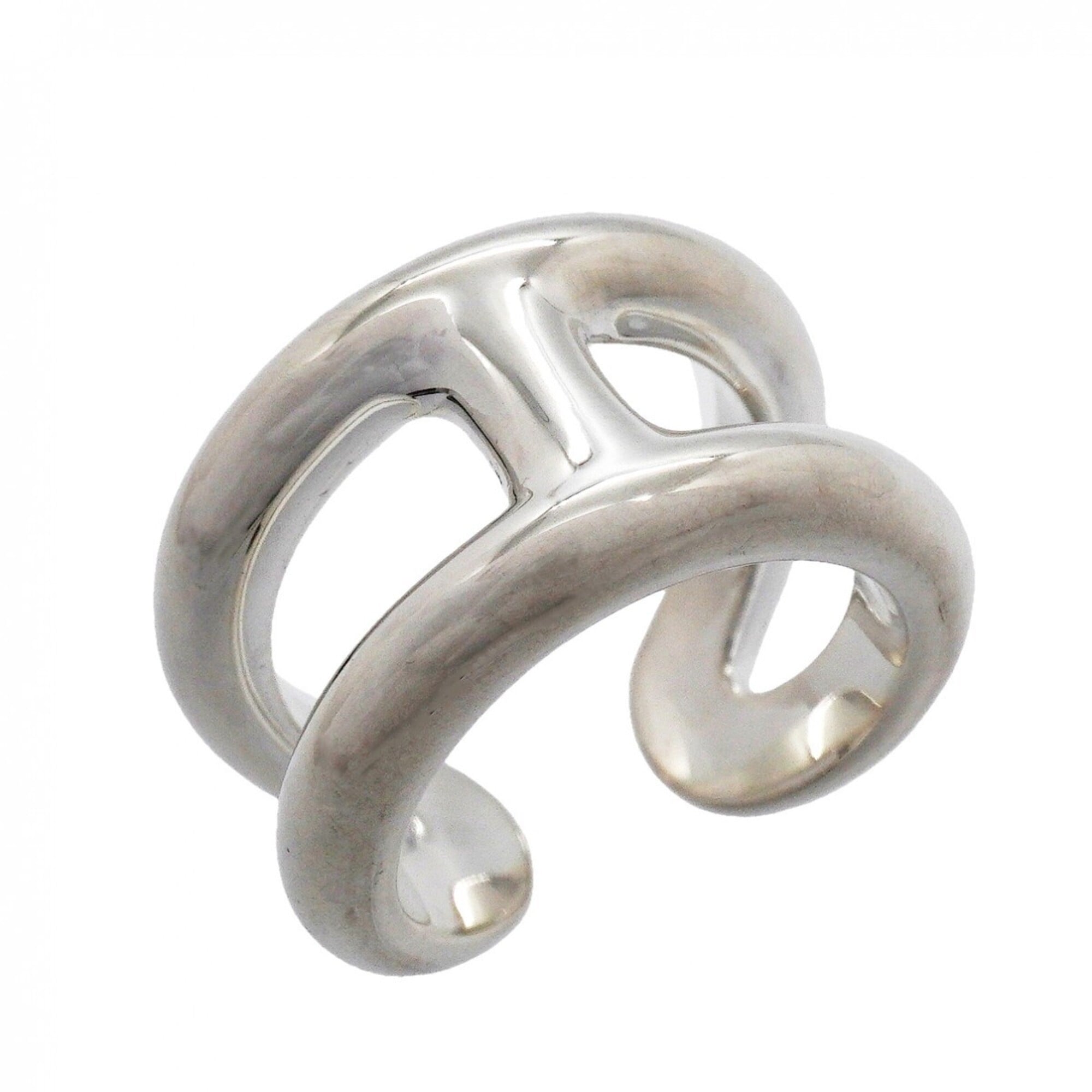 Hermes Silver 925 Band Ring (Pre-Owned)