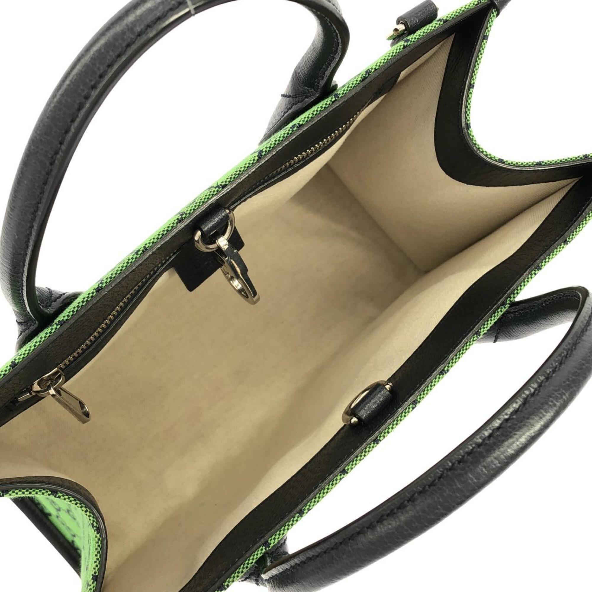 Gucci Green Gg Canvas Handbag (Pre-Owned)