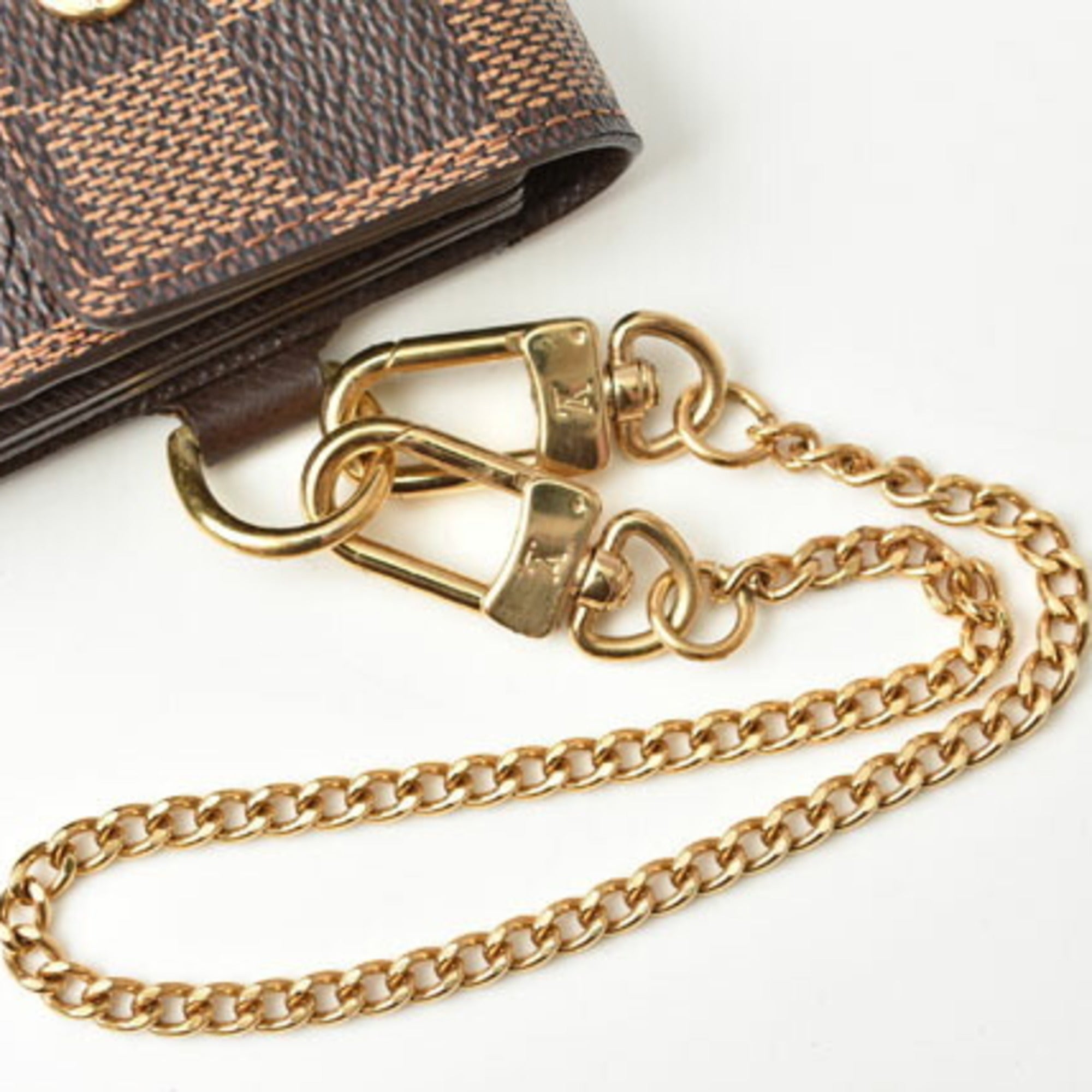Louis Vuitton Damier Damier Canvas Damier Canvas Chain/Shoulder Wallet (Pre-Owned)