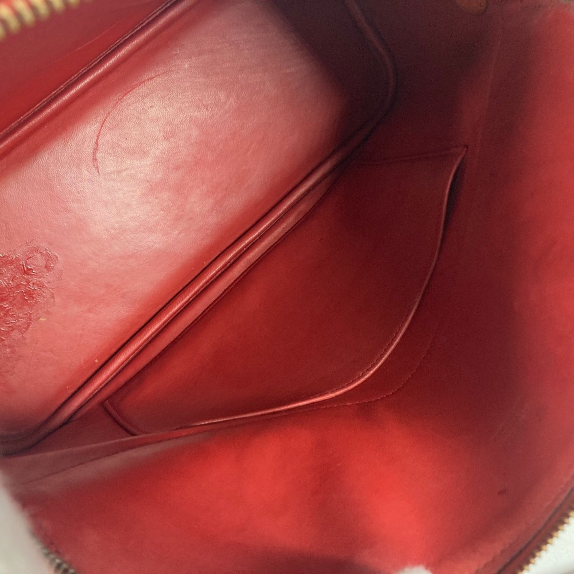 Hermes Red Color Courchevel Leather Handbag Shoulder Bag Tote Bag (Pre-Owned)