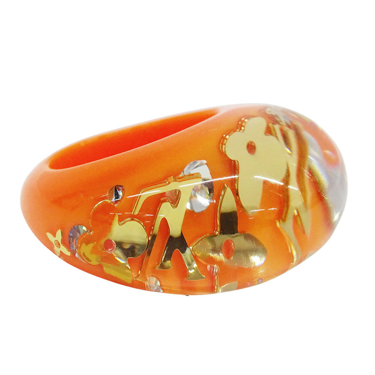 Louis Vuitton Orange Resin Band Ring (Pre-Owned)