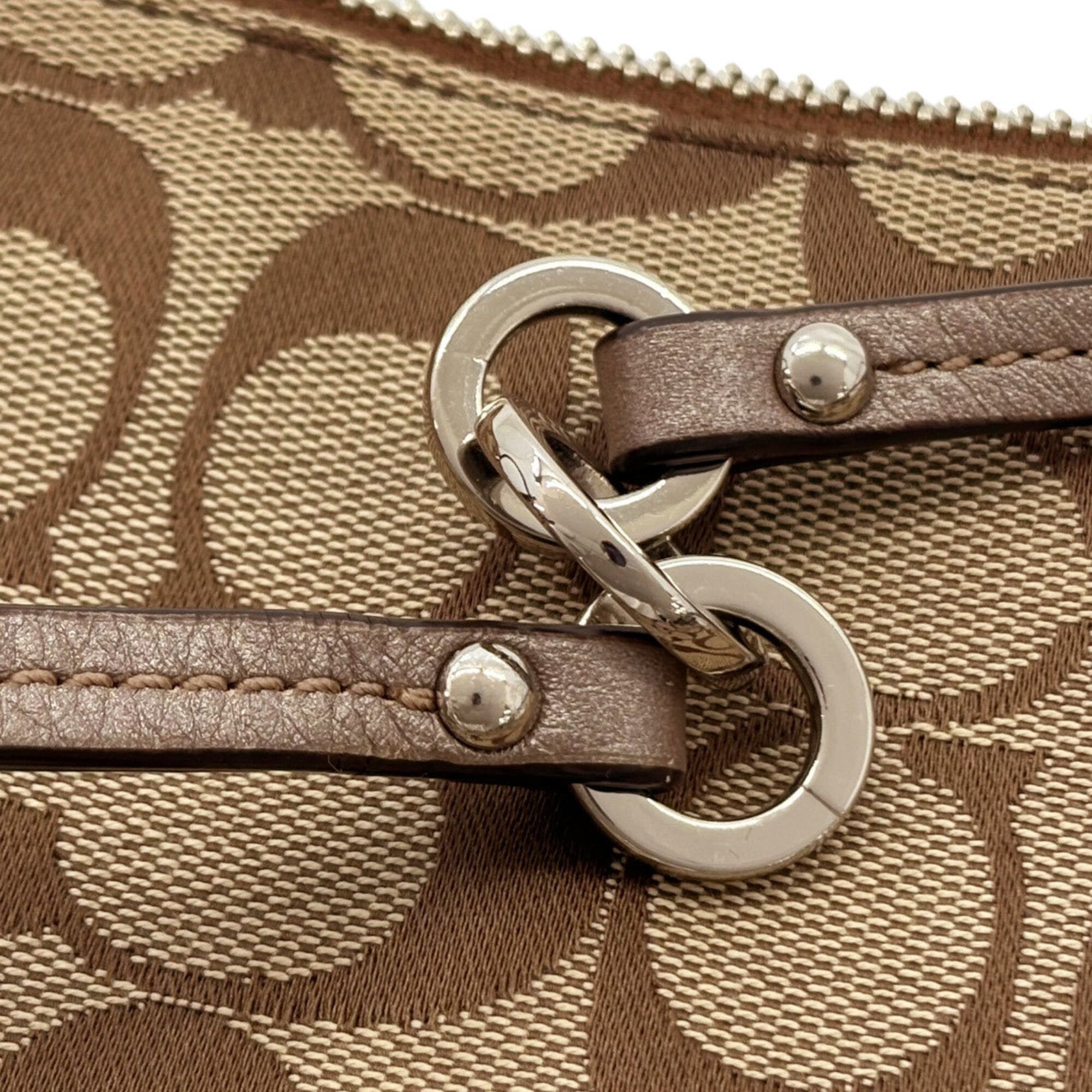 Coach Brown Canvas Shoulder Bag (Pre-Owned)