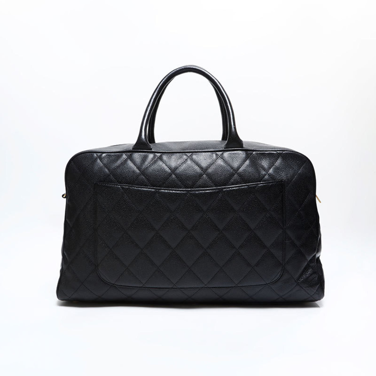 Chanel Matelasse Black Grained Calfskin Boston Bag (Pre-Owned)