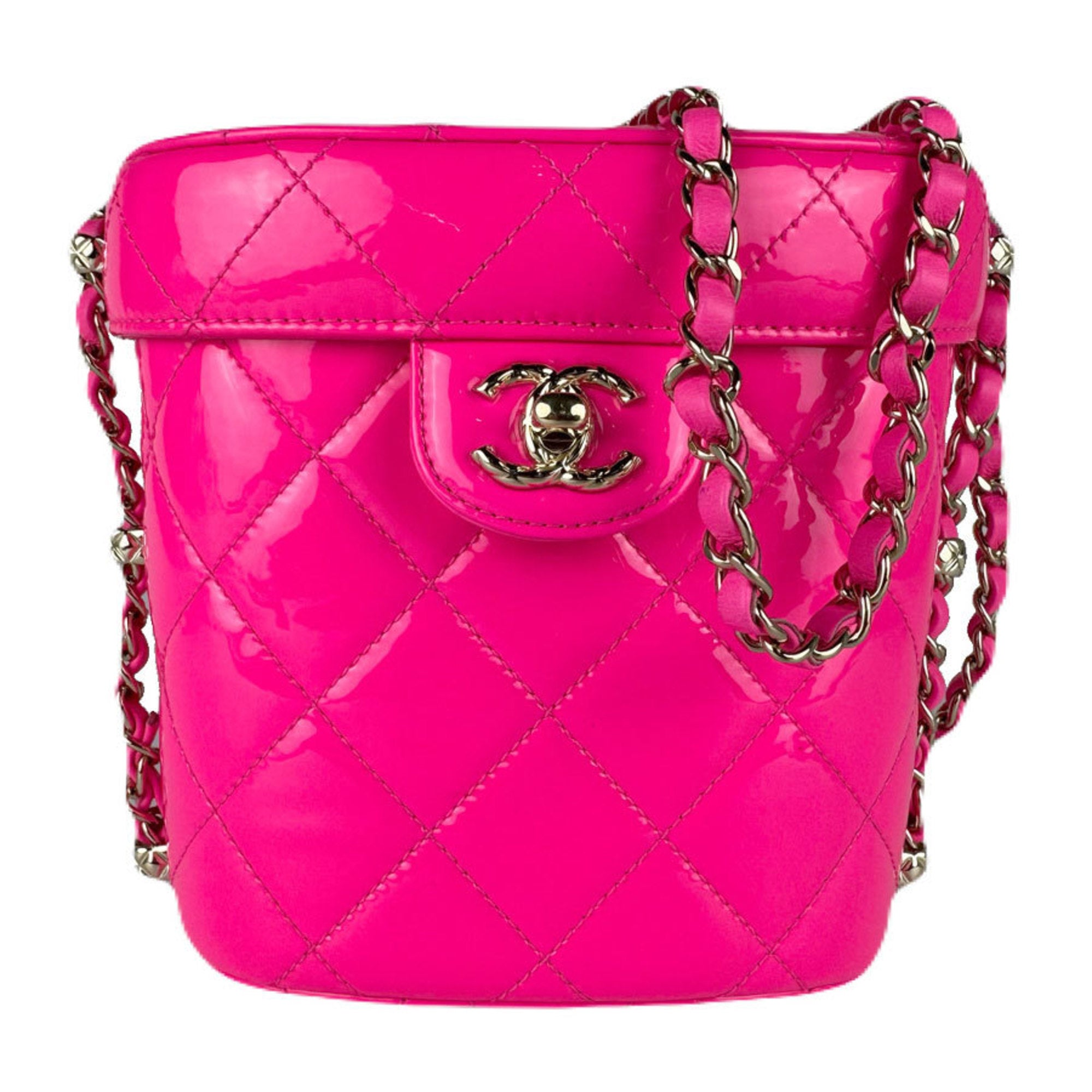 Chanel Pink Patent Leather Shoulder Bag (Pre-Owned)