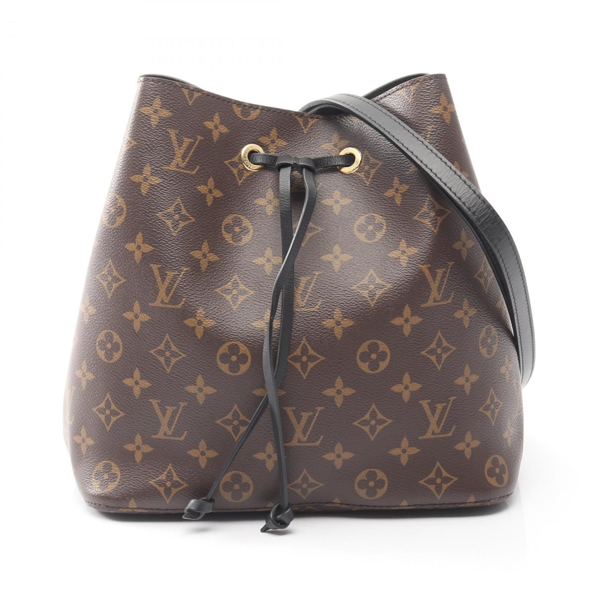 Louis Vuitton Black Brown Noir Coated Canvas Leather Handbag Shoulder Bag (Pre-Owned)