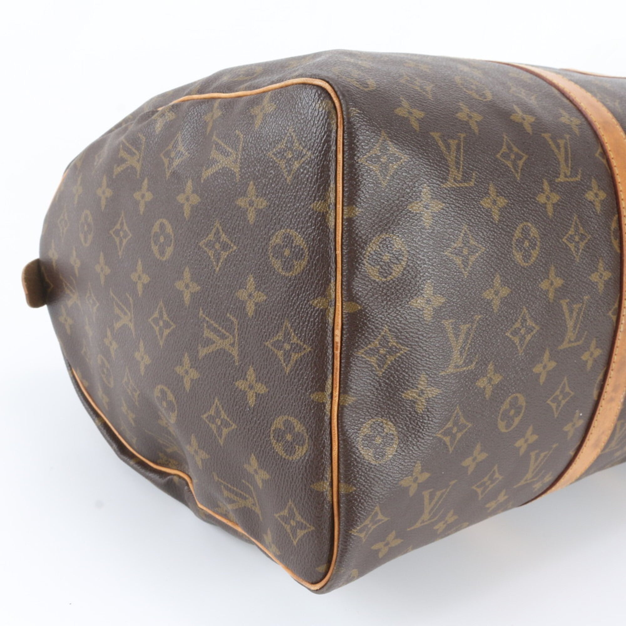 Louis Vuitton Brown Leather Coated Canvas Boston Bag Tote Bag (Pre-Owned)