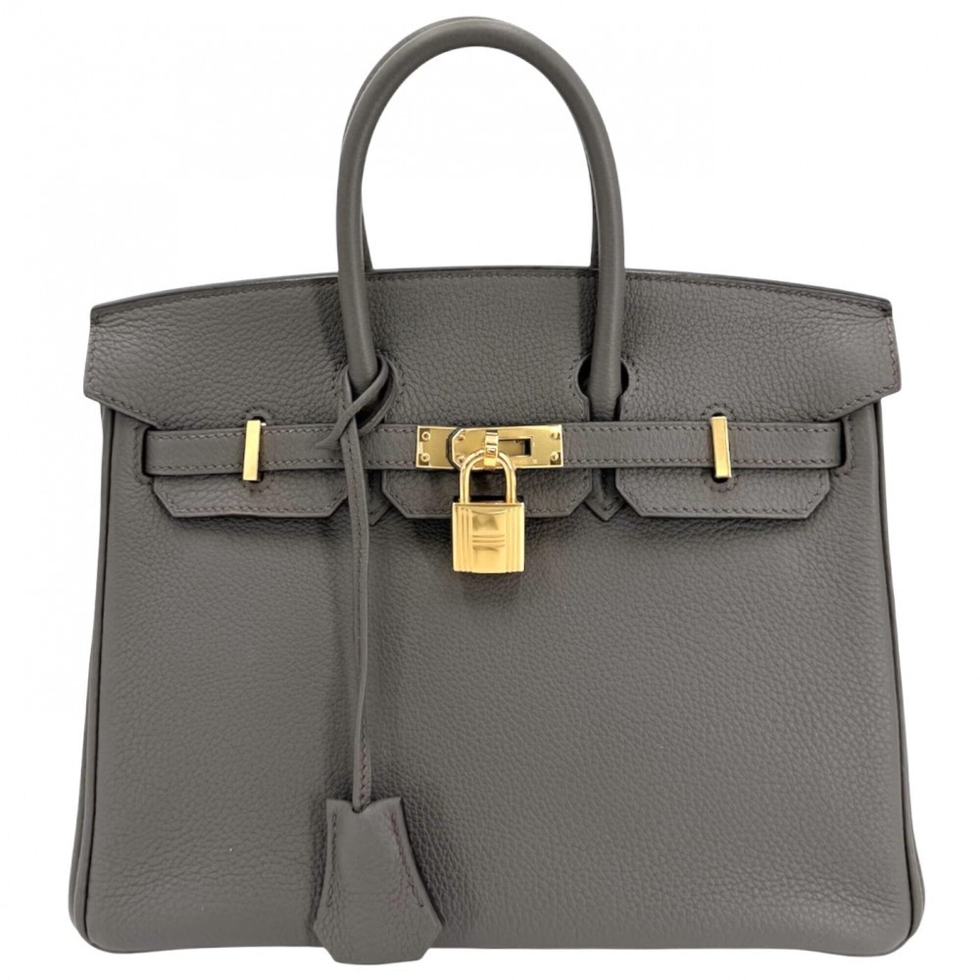 Hermes Gray Leather Handbag (Pre-Owned)