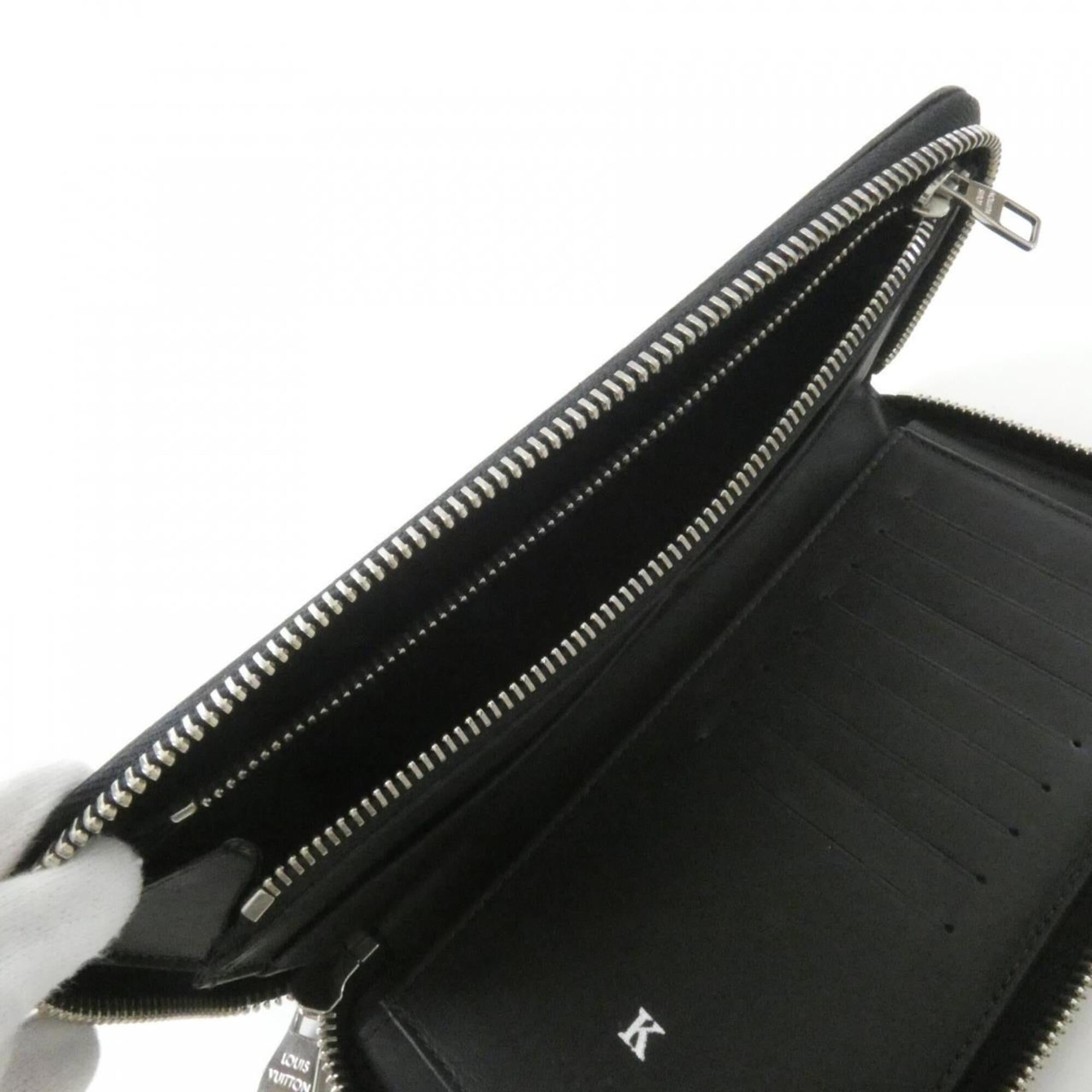Louis Vuitton Black Coated Canvas Long Wallet (Bi-Fold) (Pre-Owned)