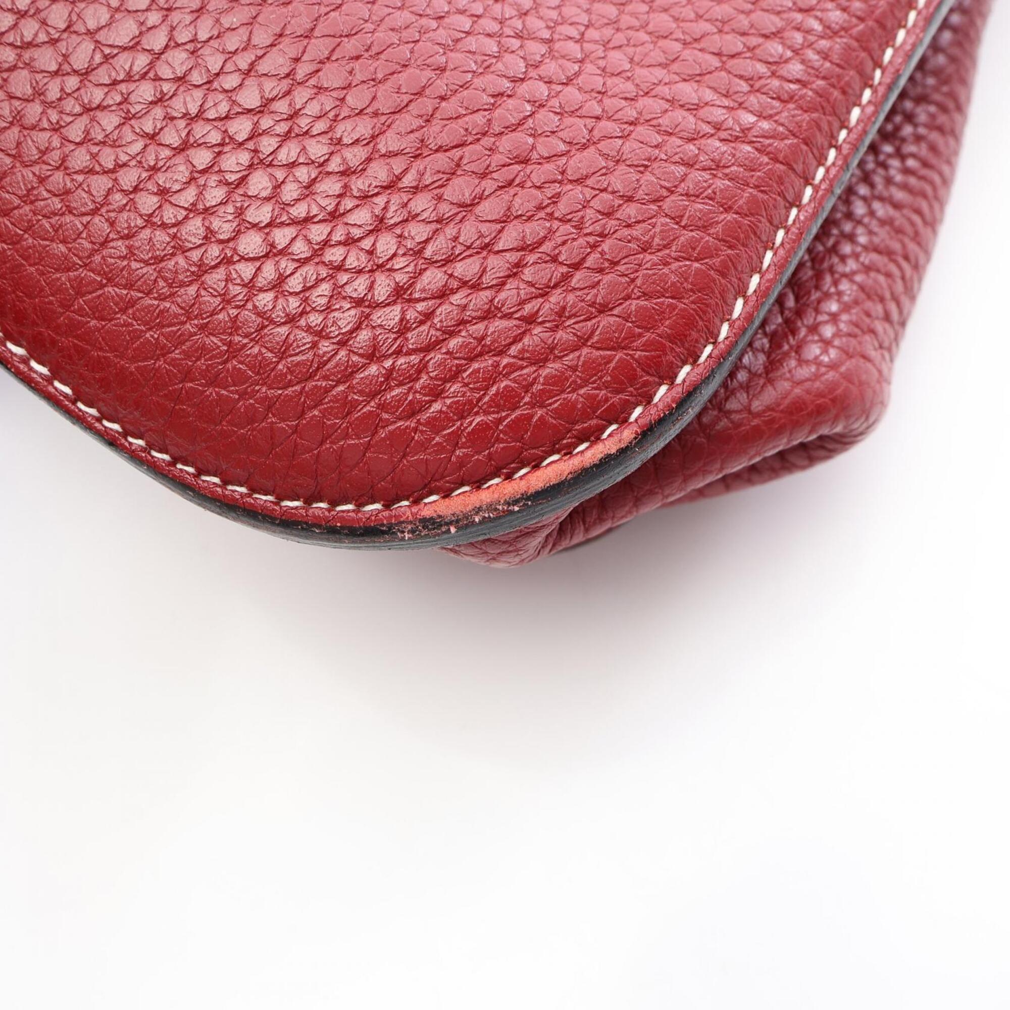 Hermes Bordeaux Rouge H Taurillon Clemence Leather Handbag (Pre-Owned)