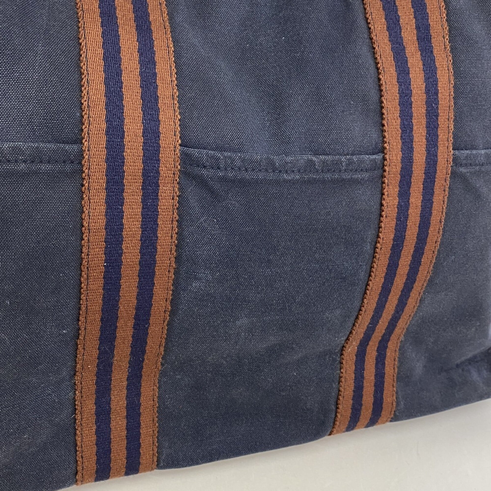 Hermes Navy Canvas Tote Bag (Pre-Owned)