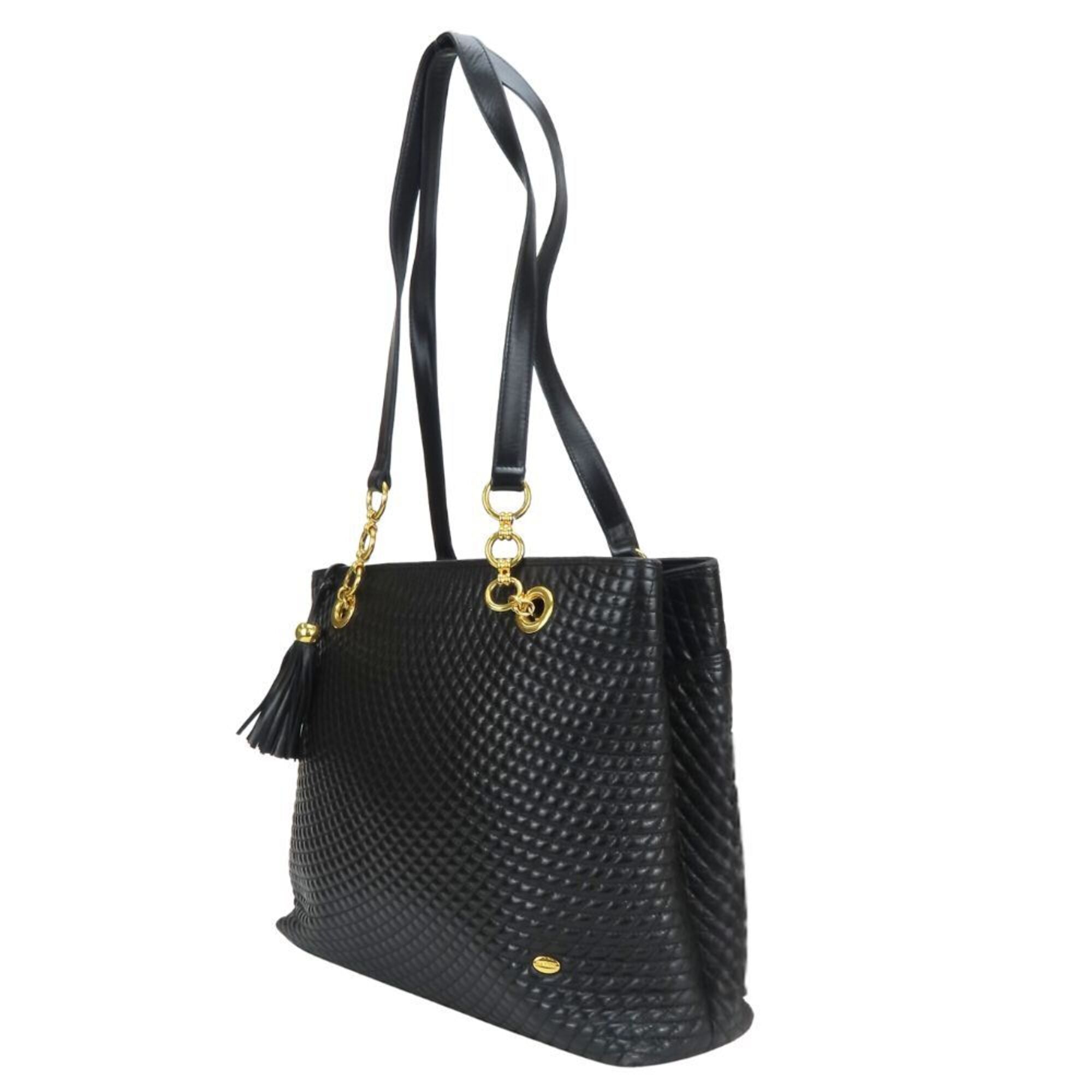 Bally Black Quilting Leather Tote Bag (Pre-Owned)