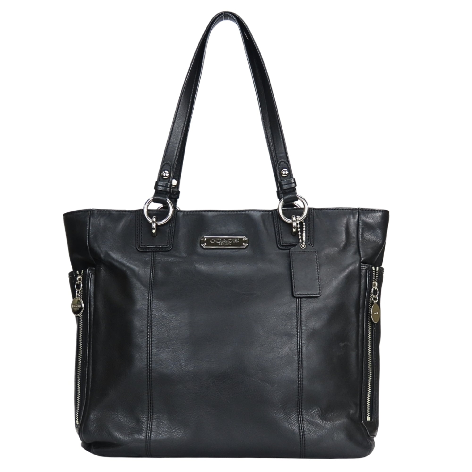 Coach Black Leather Tote Bag (Pre-Owned)