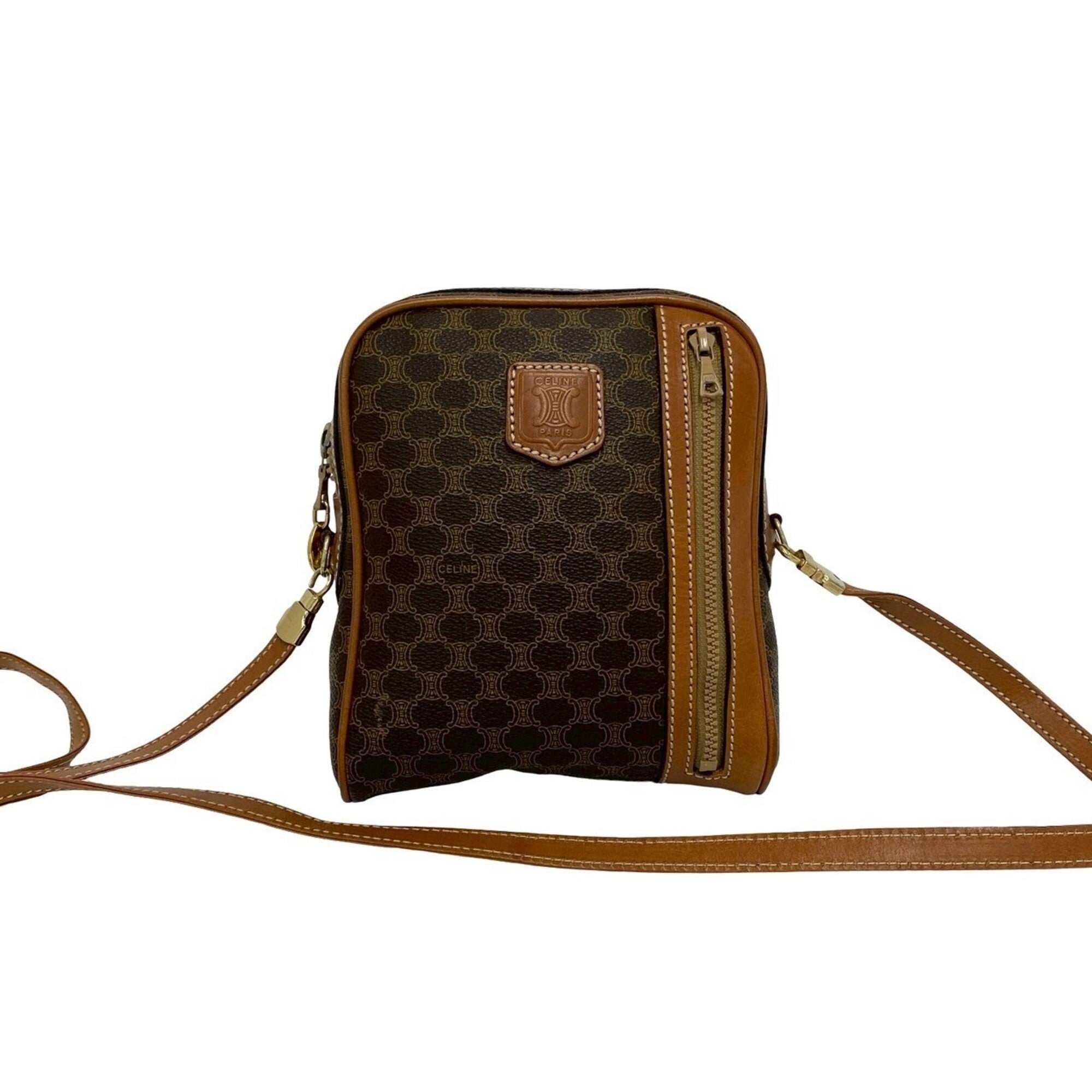 Celine Brown Pvc Leather Pochette Shoulder Bag (Pre-Owned)
