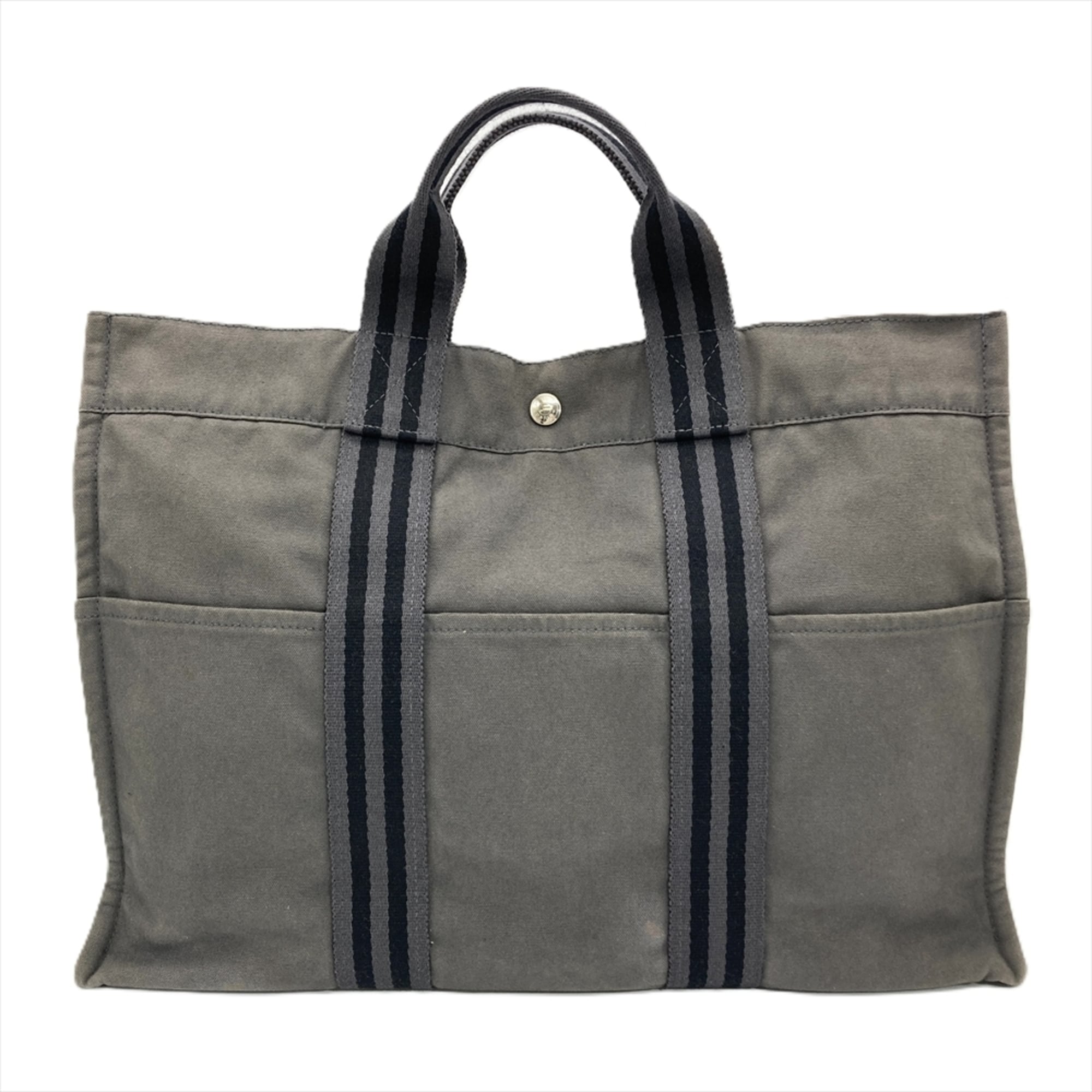 Hermes Gray Cotton Tote Bag (Pre-Owned)