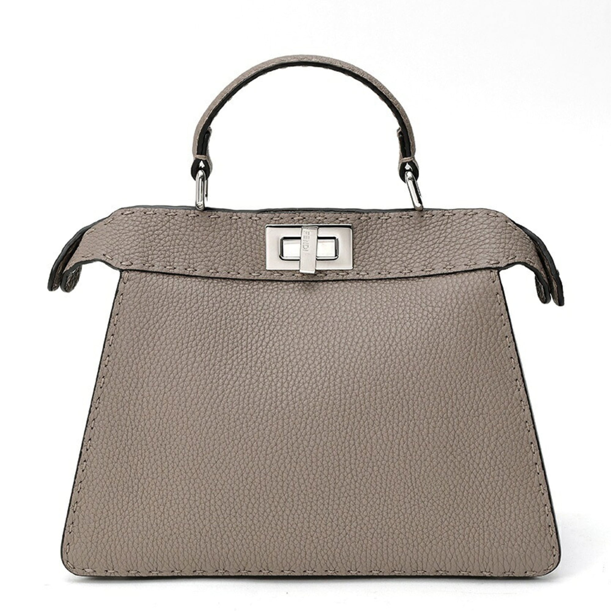 Fendi Grayish Leather Shoulder Bag (Pre-Owned)