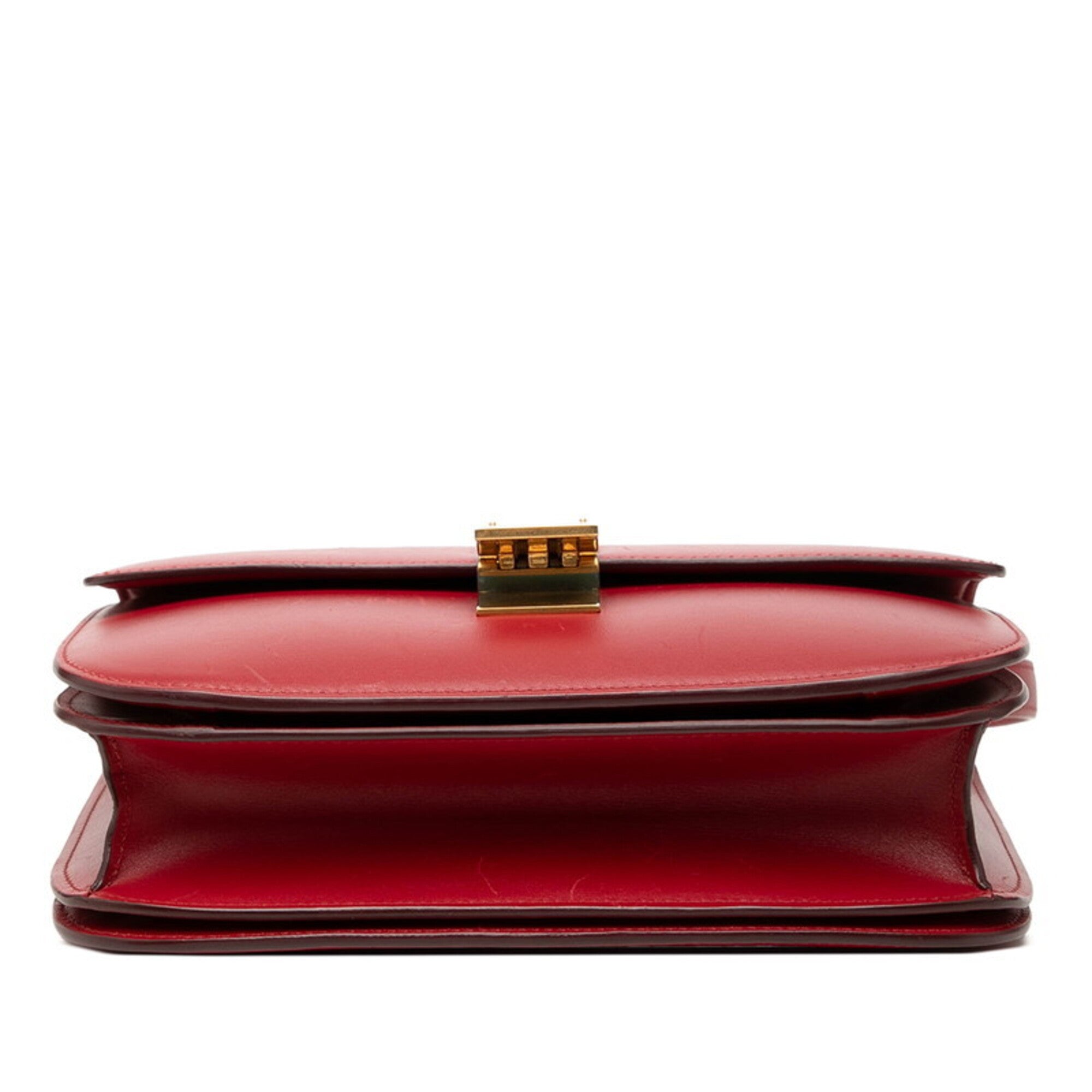 Celine Red Color Leather Shoulder Bag (Pre-Owned)