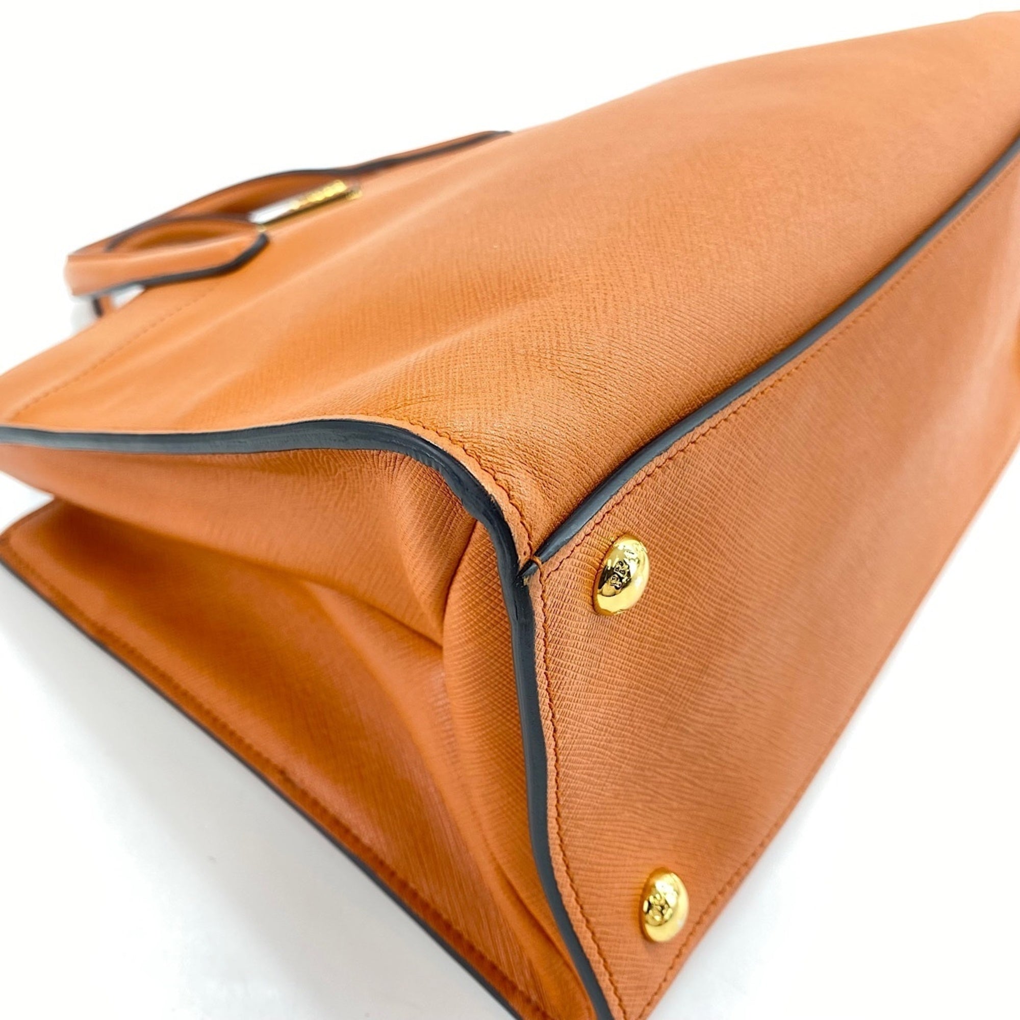 Prada Orange Leather Handbag (Pre-Owned)