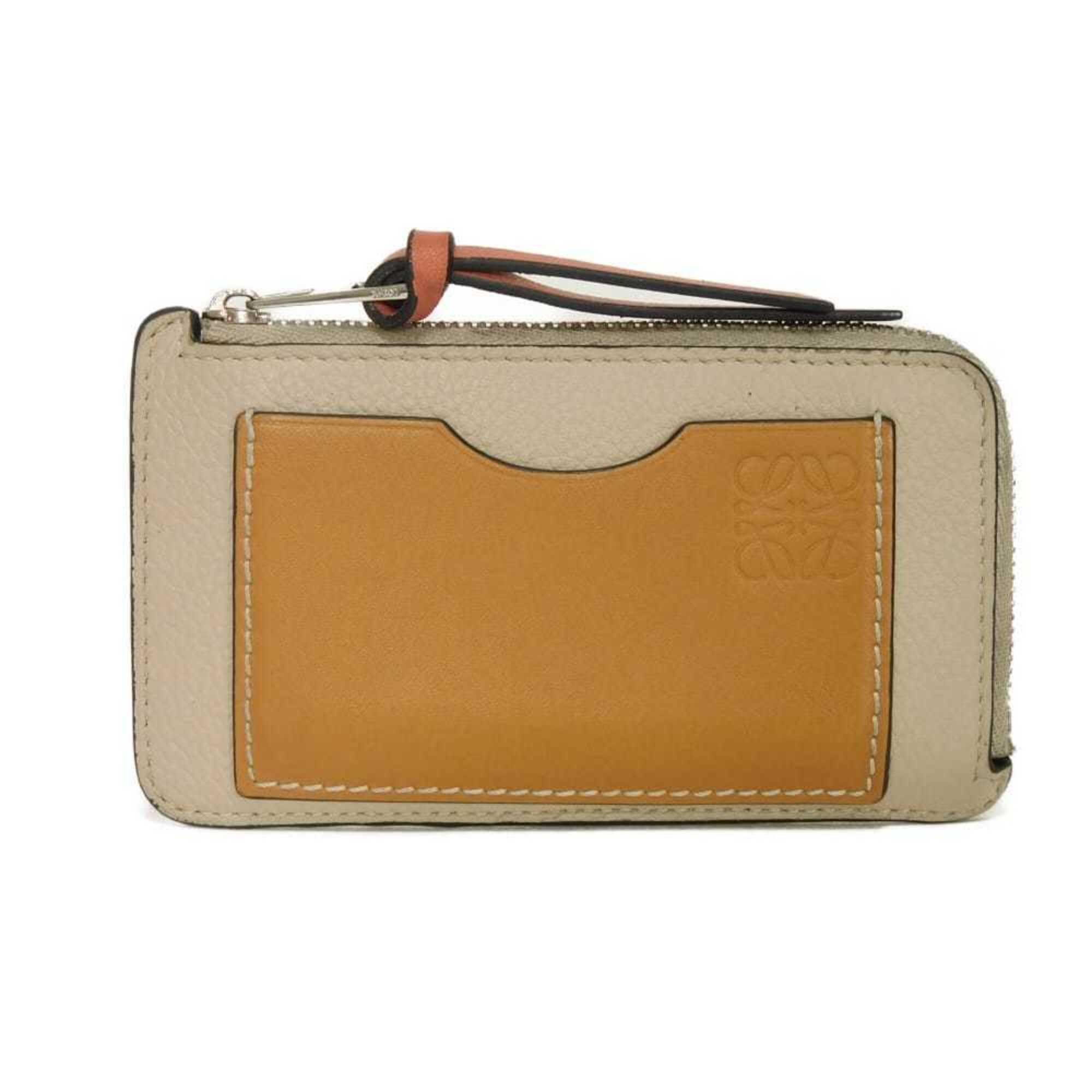 Loewe Gray Leather Coin Purse/Coin Case (Pre-Owned)