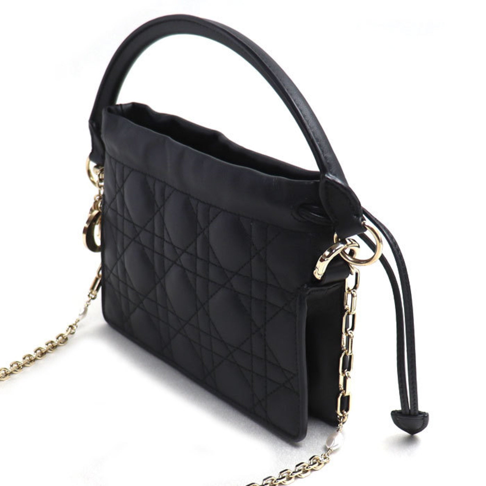 Christian Dior Black Leather Shoulder Bag (Pre-Owned)