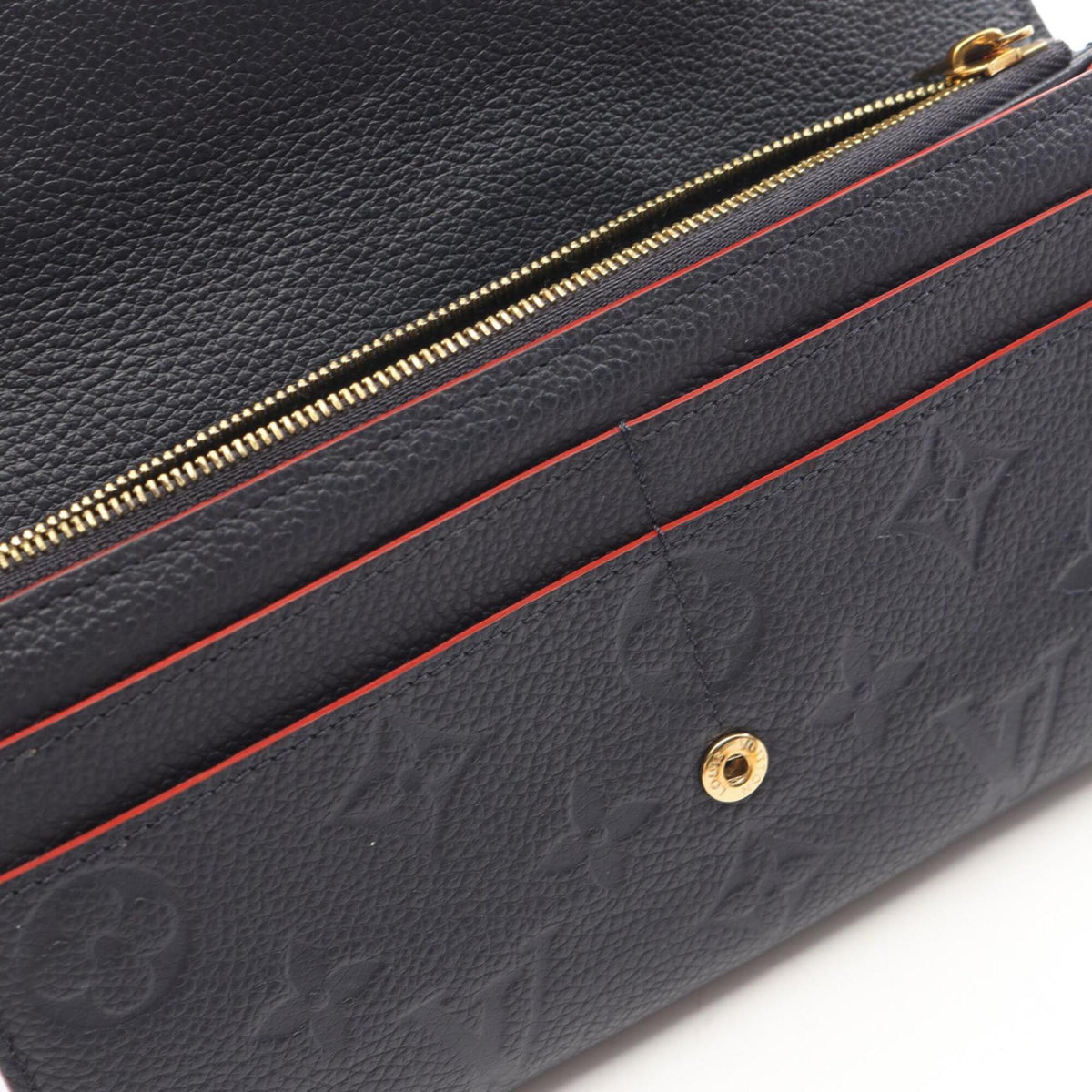 Louis Vuitton Marine Rouge Navy Monogram Empreinte Leather Long Wallet (Bi-Fold) (Pre-Owned)