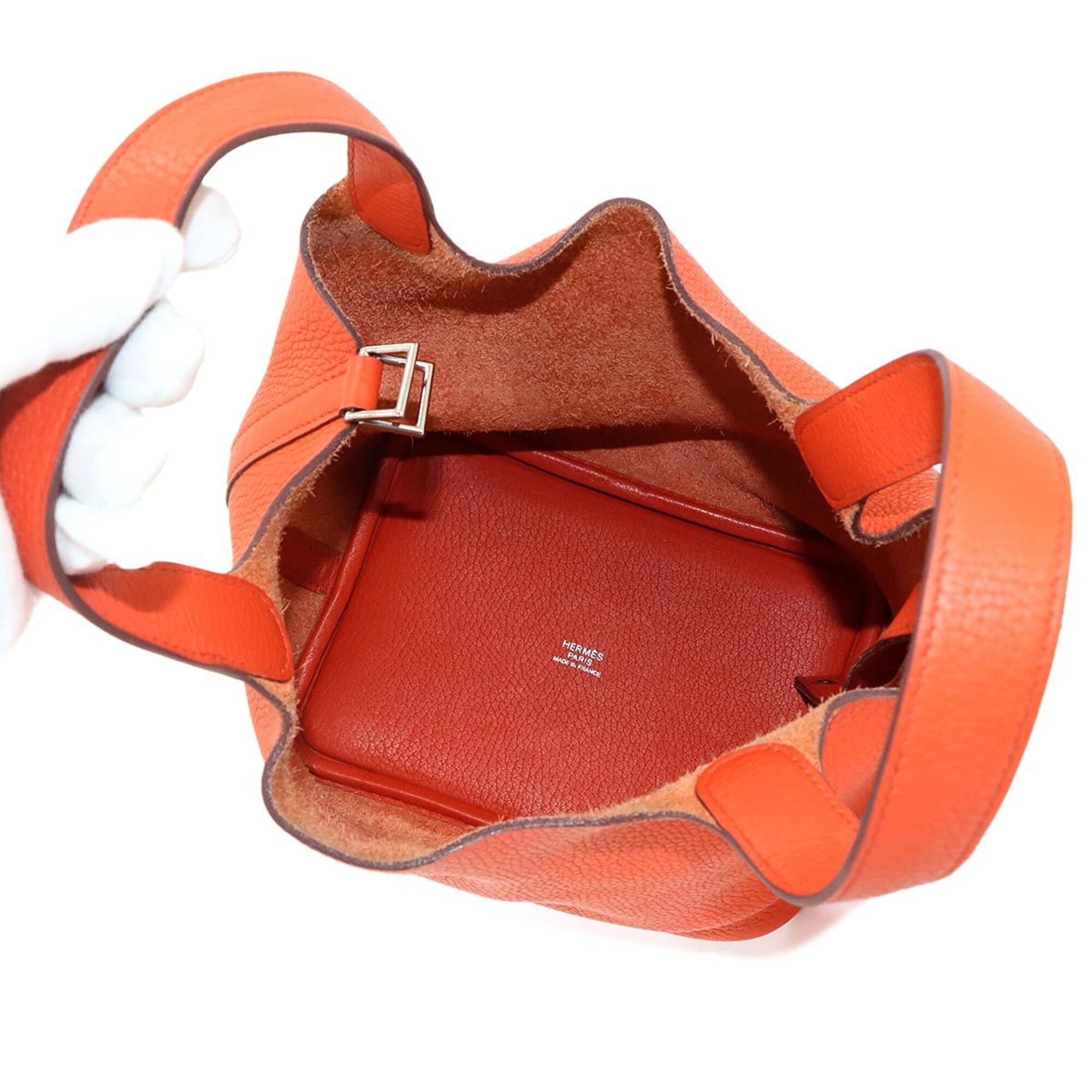 Hermes Picotin Silver Taurillon Clemence Leather Handbag (Pre-Owned)