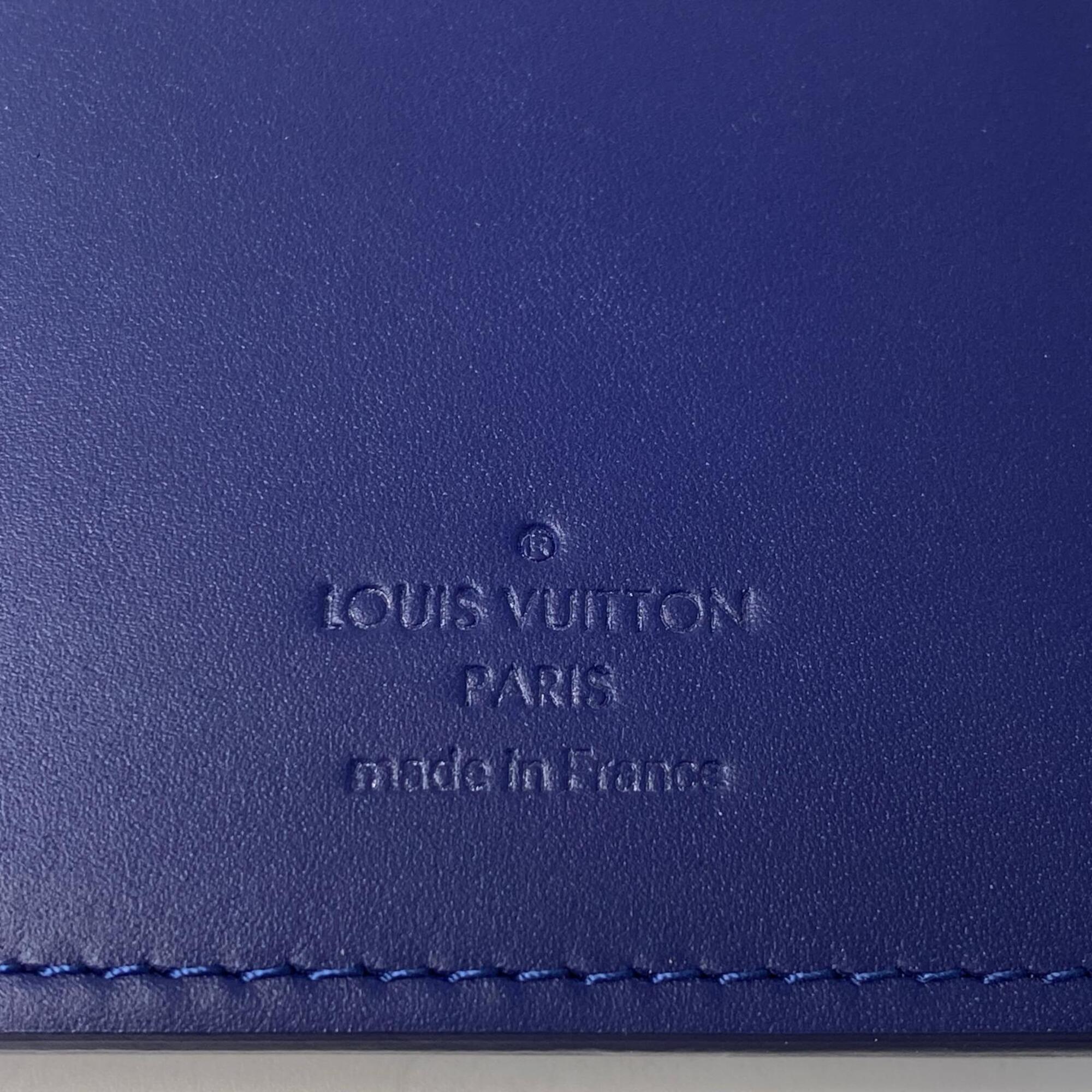 Louis Vuitton Blue Leather Long Wallet (Bi-Fold) (Pre-Owned)