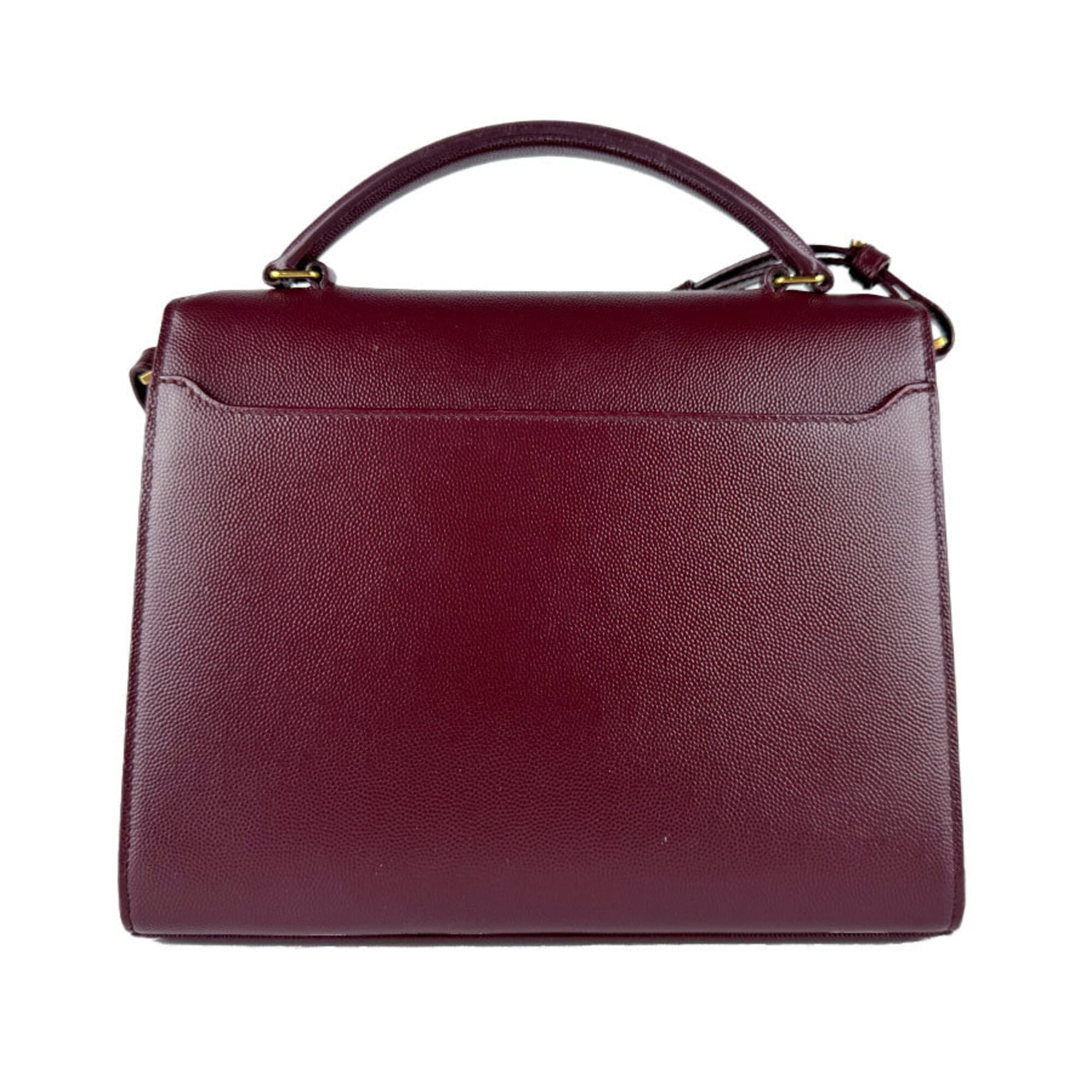 Saint Laurent Bordeaux Leather Handbag Shoulder Bag (Pre-Owned)
