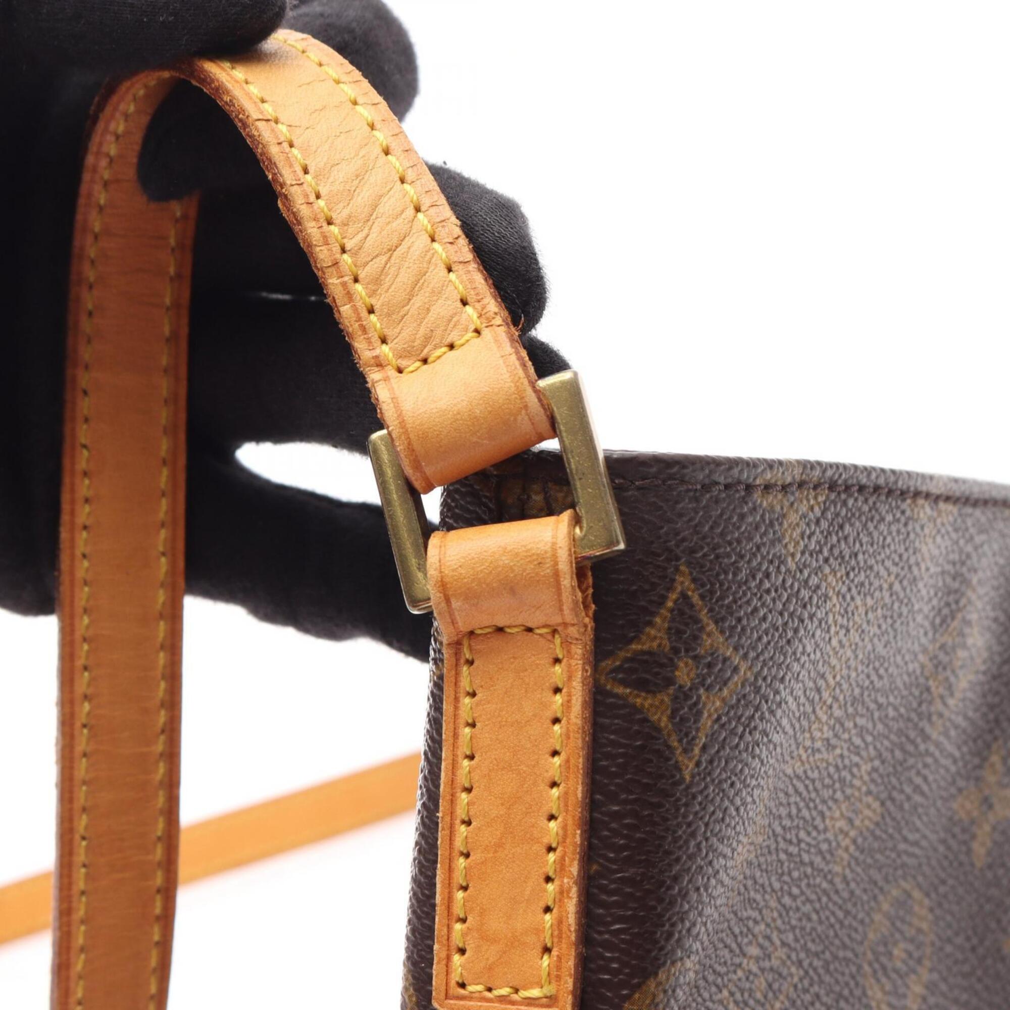Louis Vuitton Brown Coated Canvas Leather Handbag Shoulder Bag (Pre-Owned)