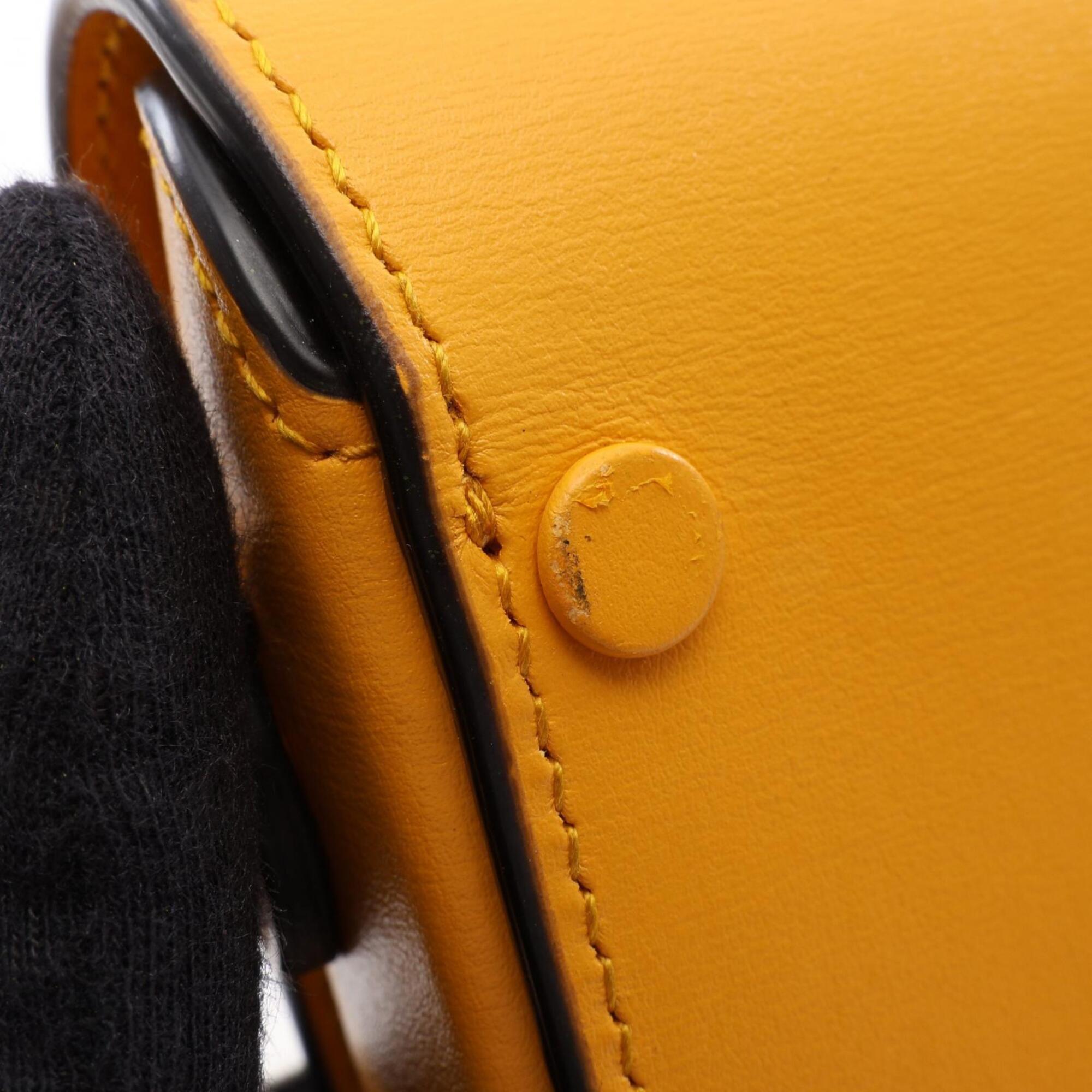 Gucci Yellow Leather Handbag Shoulder Bag (Pre-Owned)