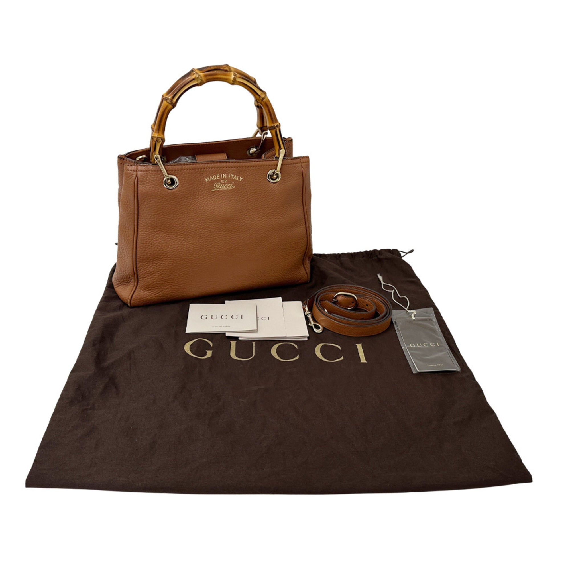 Gucci Brown Bamboo Handbag Shoulder Bag (Pre-Owned)