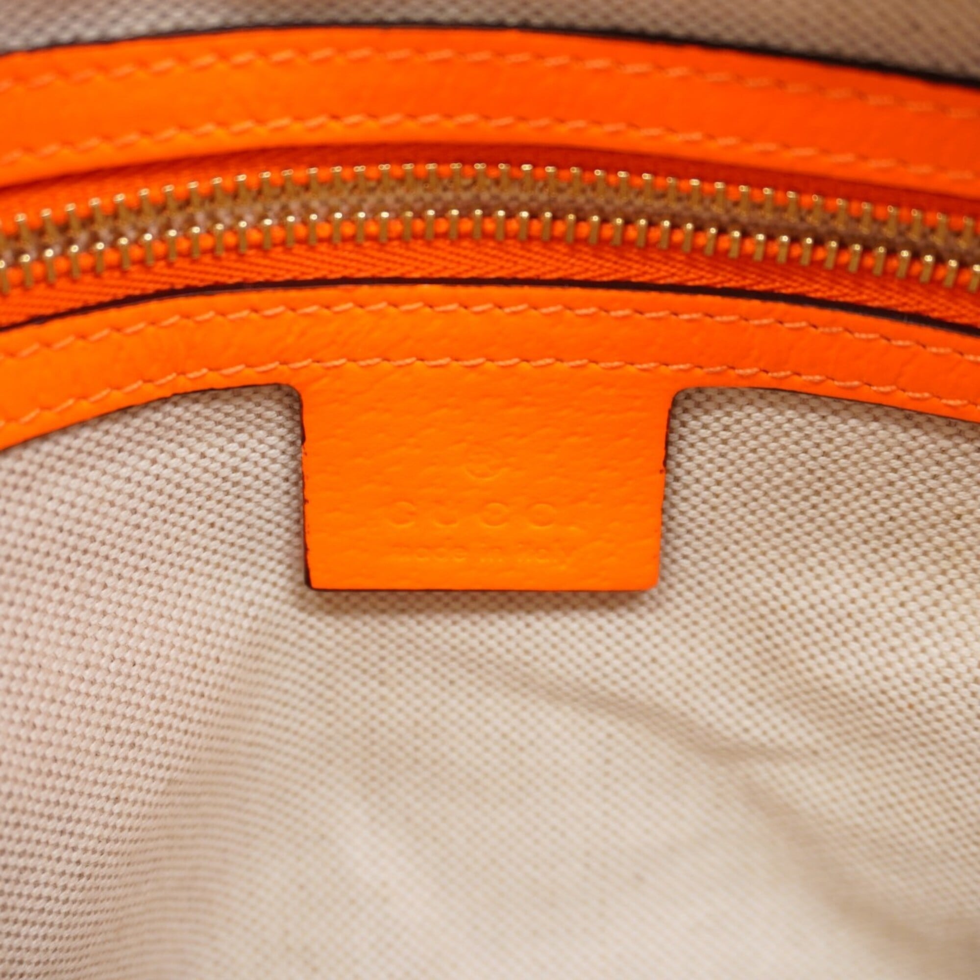Gucci Multi-Color Orange Canvas Shoulder Bag (Pre-Owned)