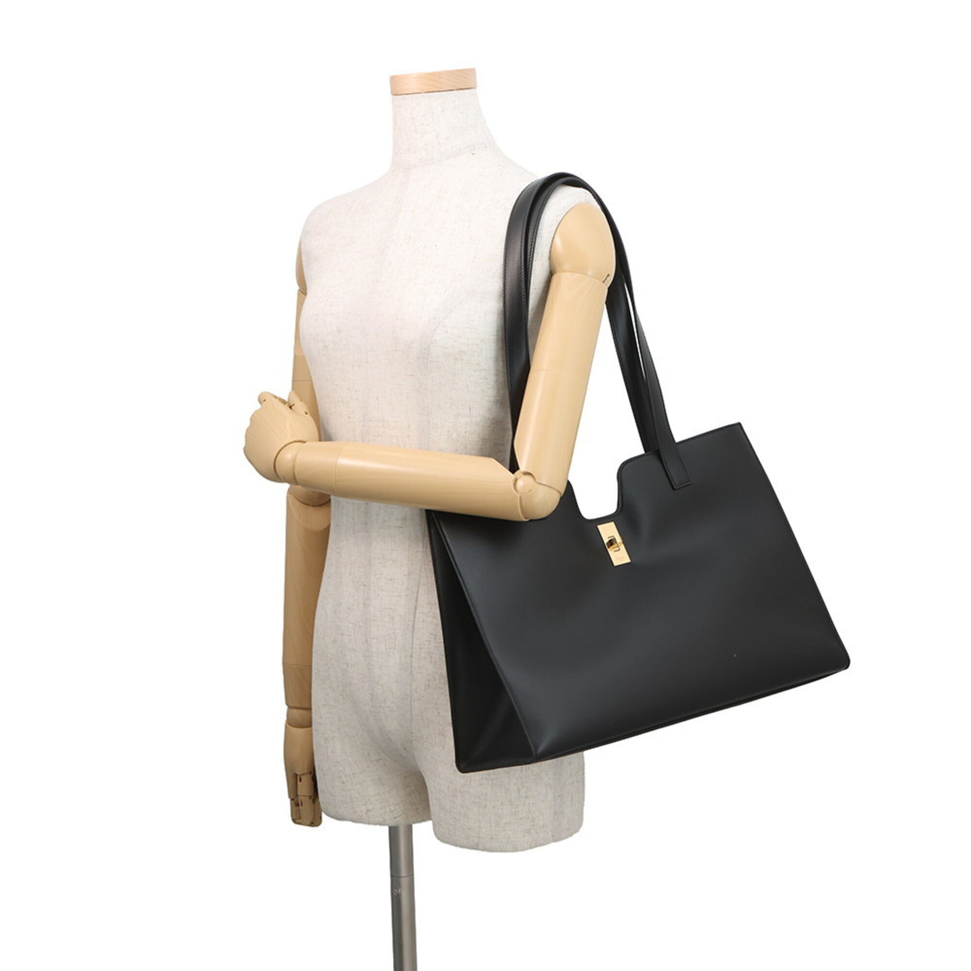 Celine Black Leather Handbag Tote Bag (Pre-Owned)
