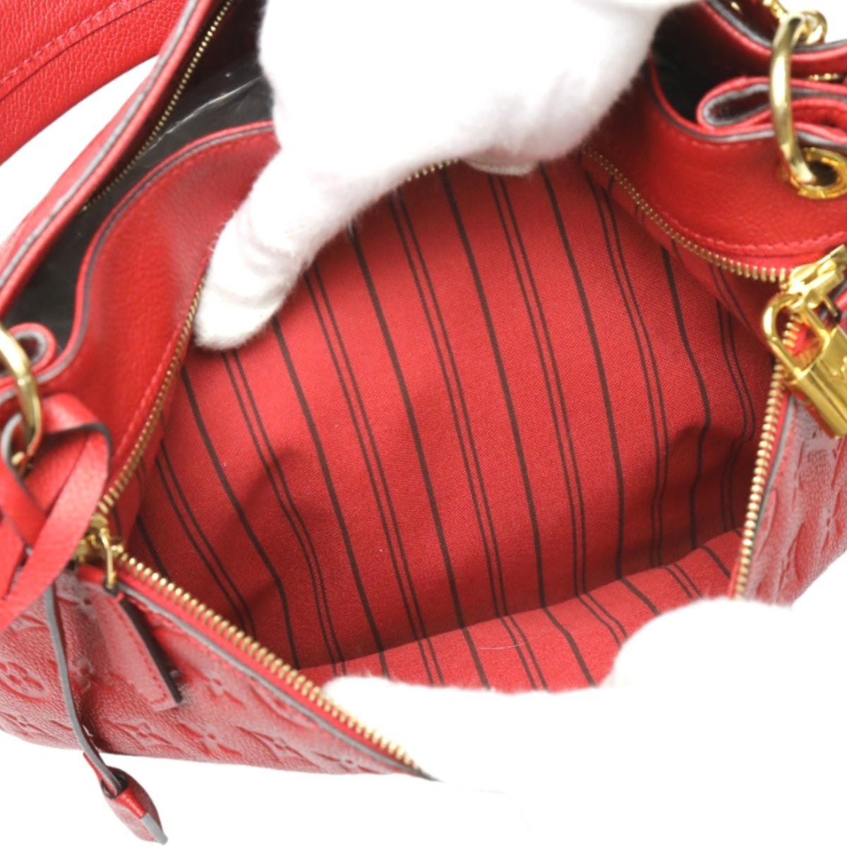 Louis Vuitton Red Color Monogram Empreinte Handbag (Pre-Owned)