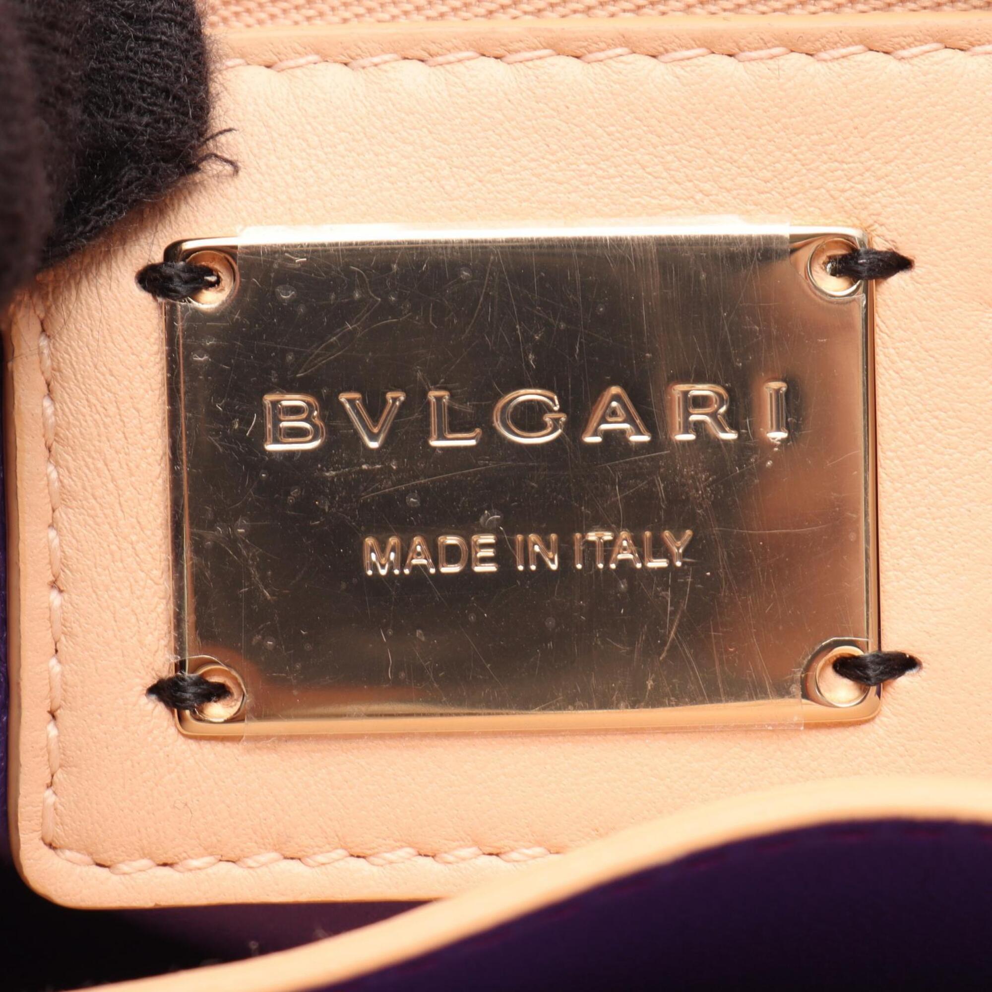 Bvlgari Pink Leather Handbag Shoulder Bag (Pre-Owned)