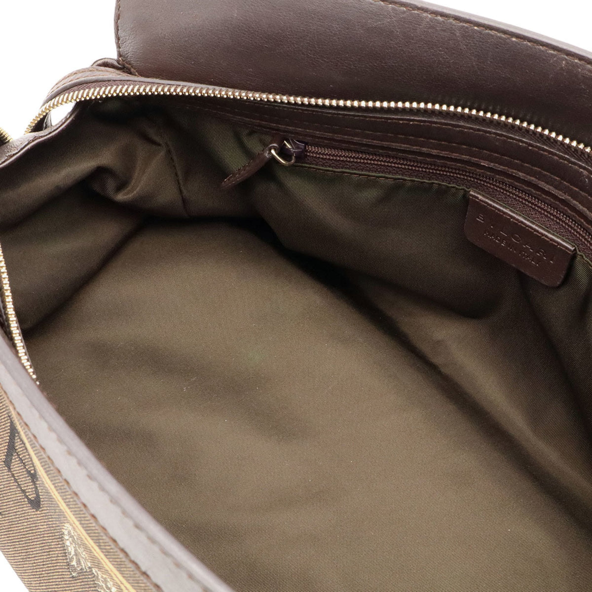 Bvlgari Brown Dark Brown Canvas Handbag Shoulder Bag (Pre-Owned)