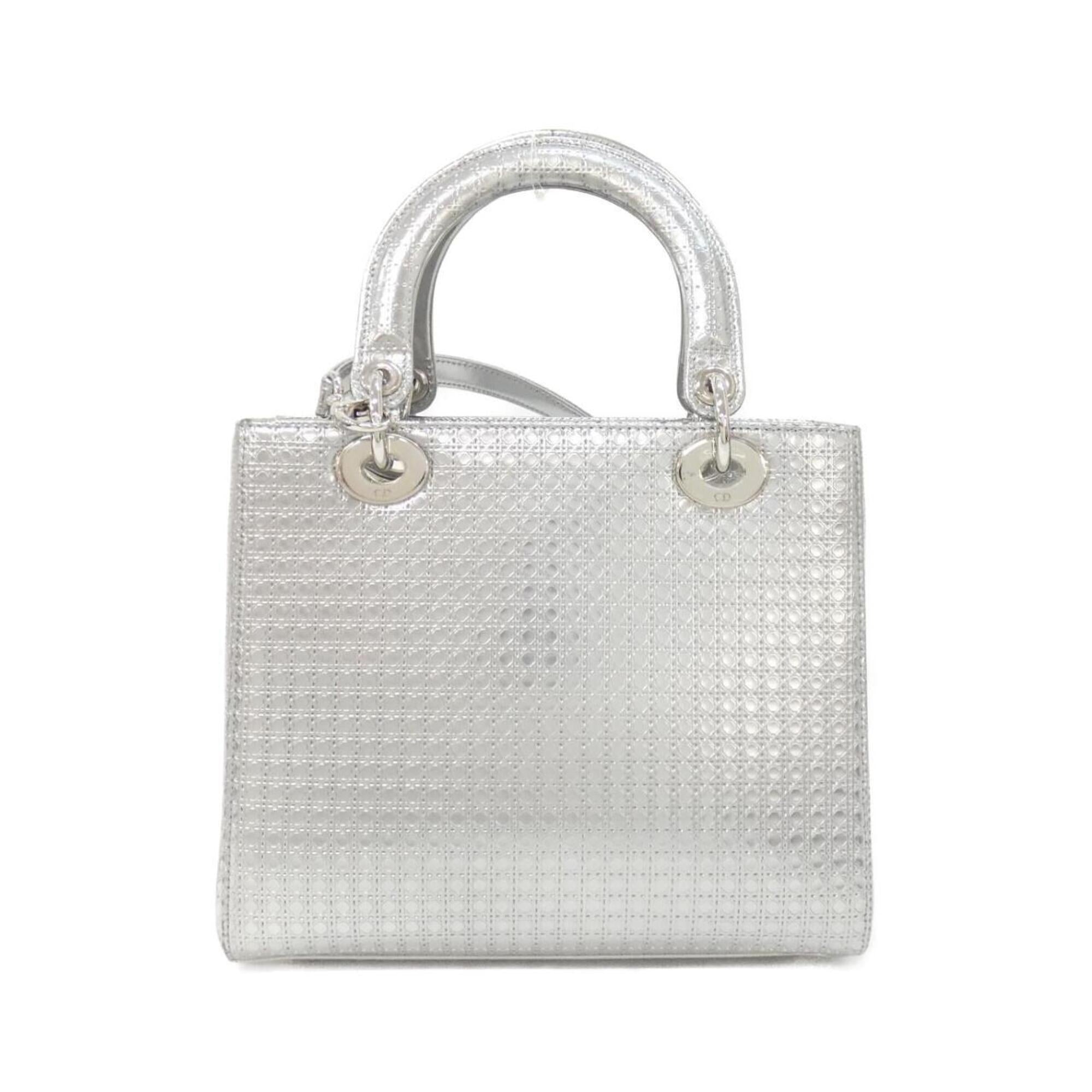 Christian Dior Metallic Silver Leather Handbag (Pre-Owned)