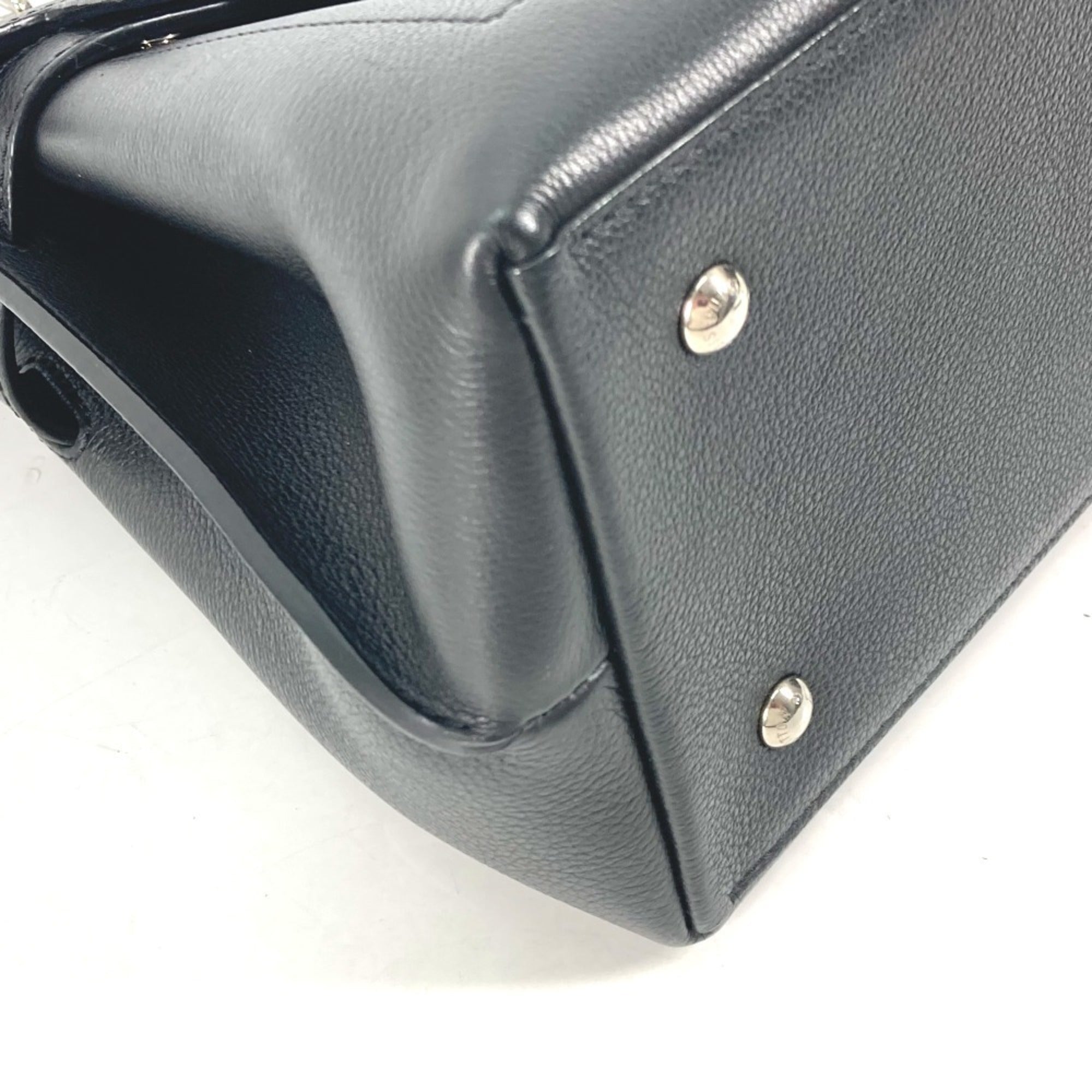Louis Vuitton Black Noir Leather Handbag Tote Bag (Pre-Owned)