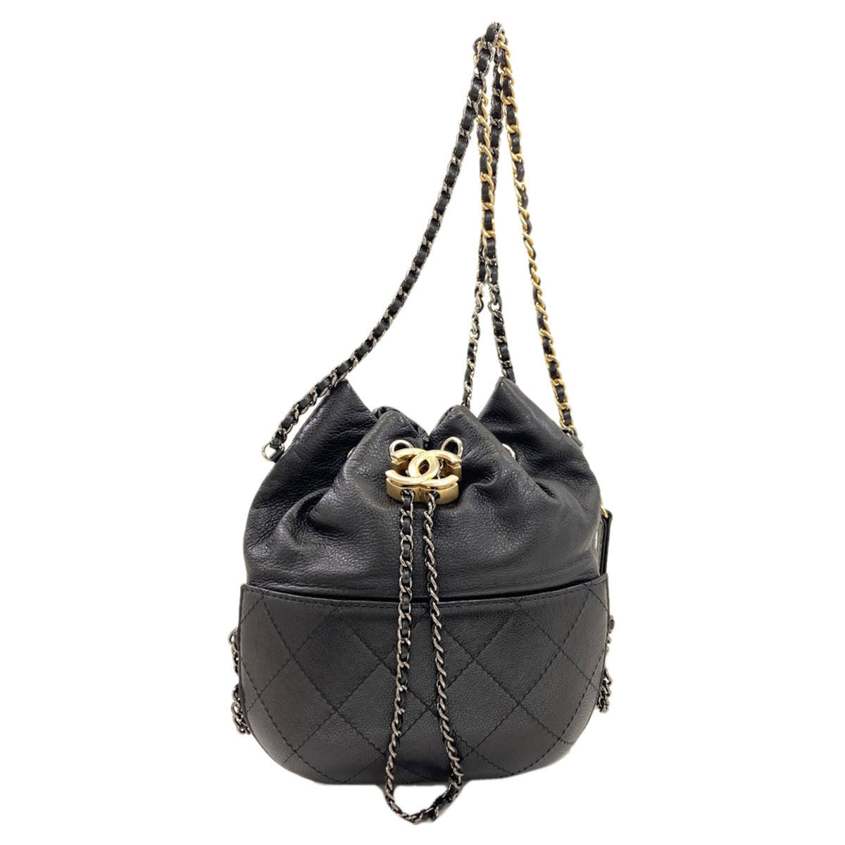 Chanel Gabriel Black Leather Shoulder Bag (Pre-Owned)