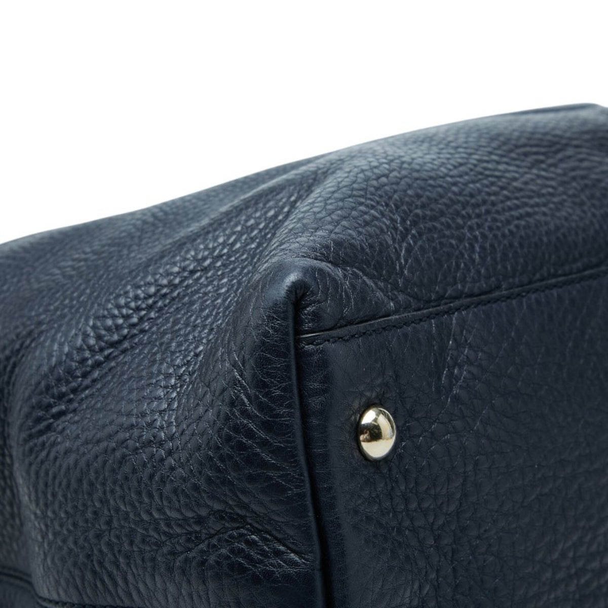 Gucci Navy Leather Shoulder Bag Tote Bag (Pre-Owned)