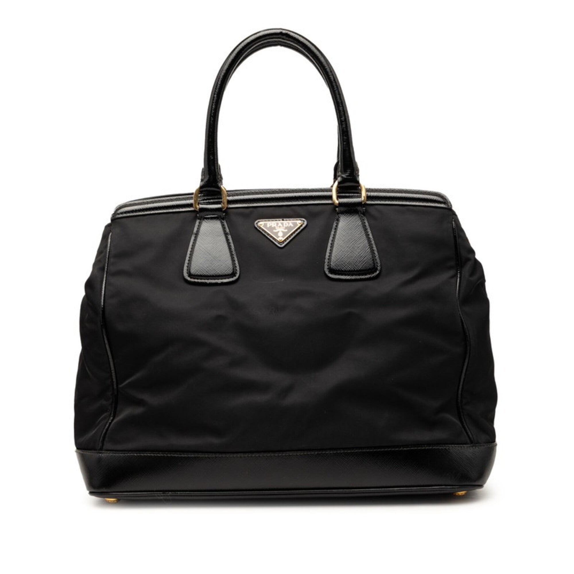 Prada Black Nylon Leather Handbag (Pre-Owned)