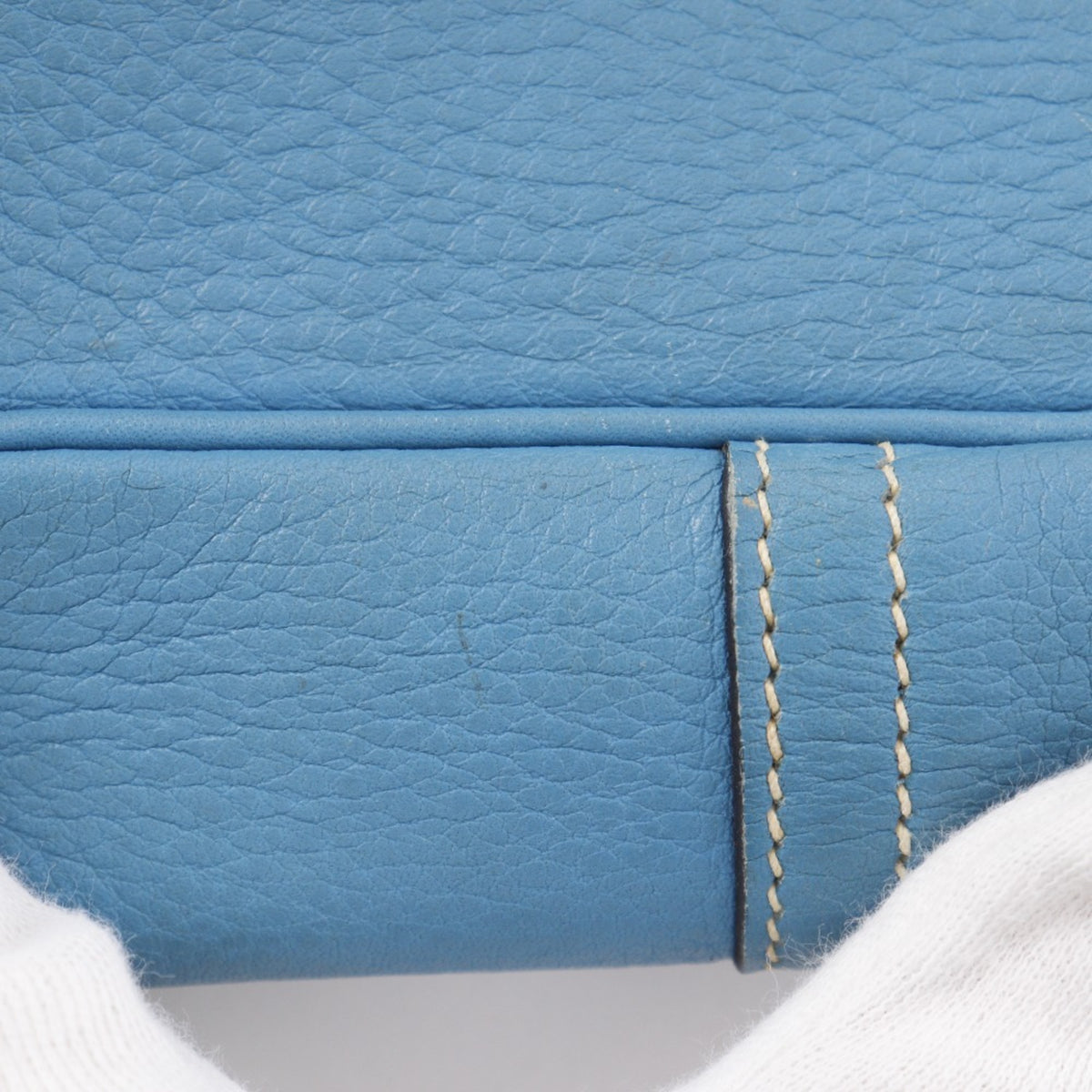 Hermes Trim Blue Natural Toile H Shoulder Bag (Pre-Owned)