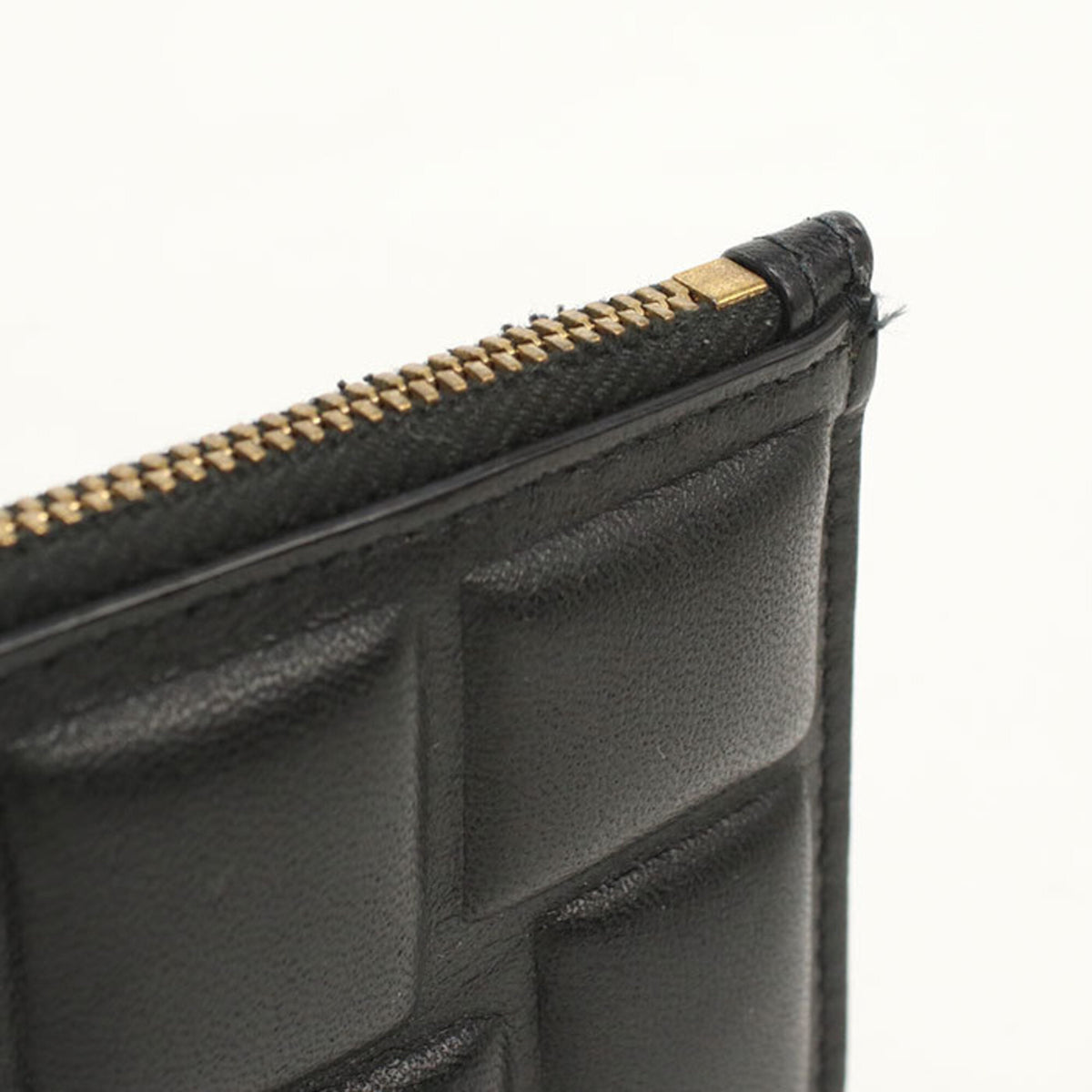 Bottega Veneta Black Leather Coin Purse/Coin Case (Pre-Owned)
