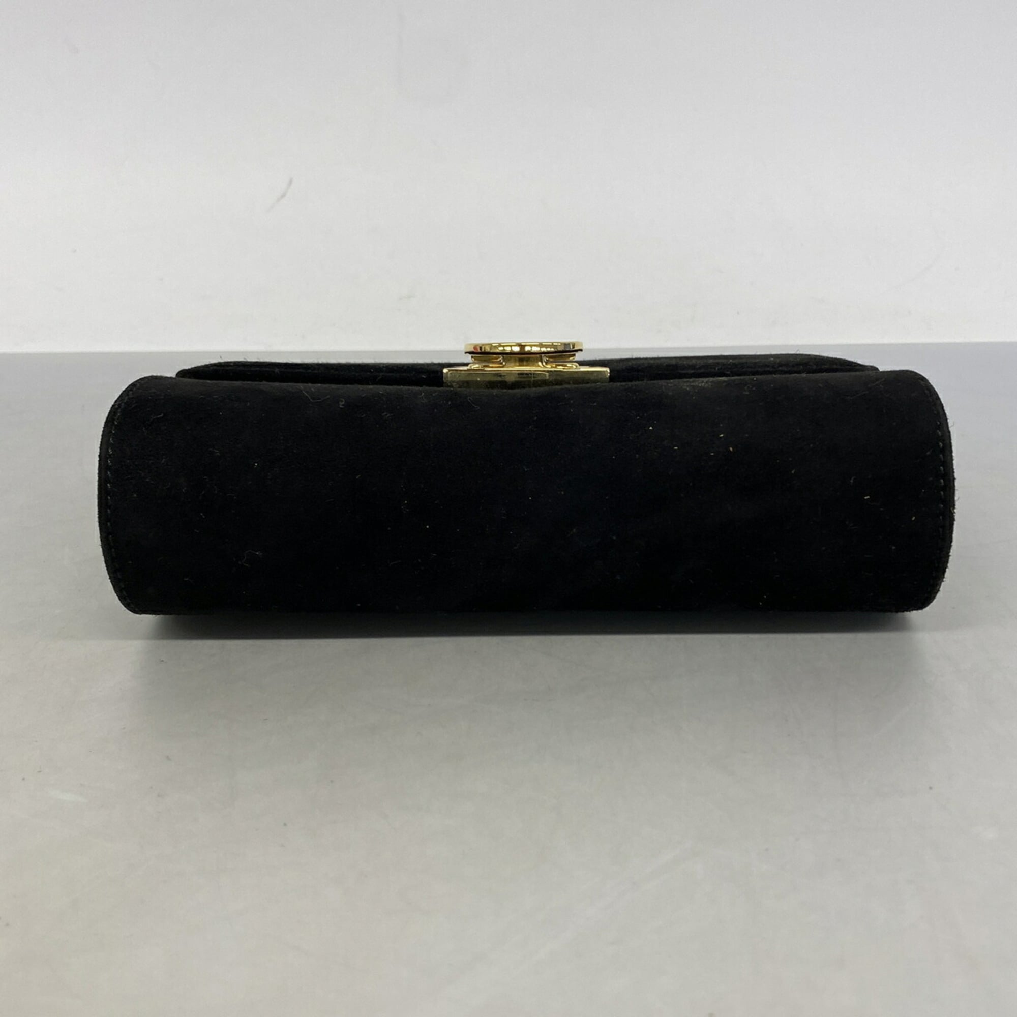Salvatore Ferragamo Black Suede Shoulder Bag (Pre-Owned)