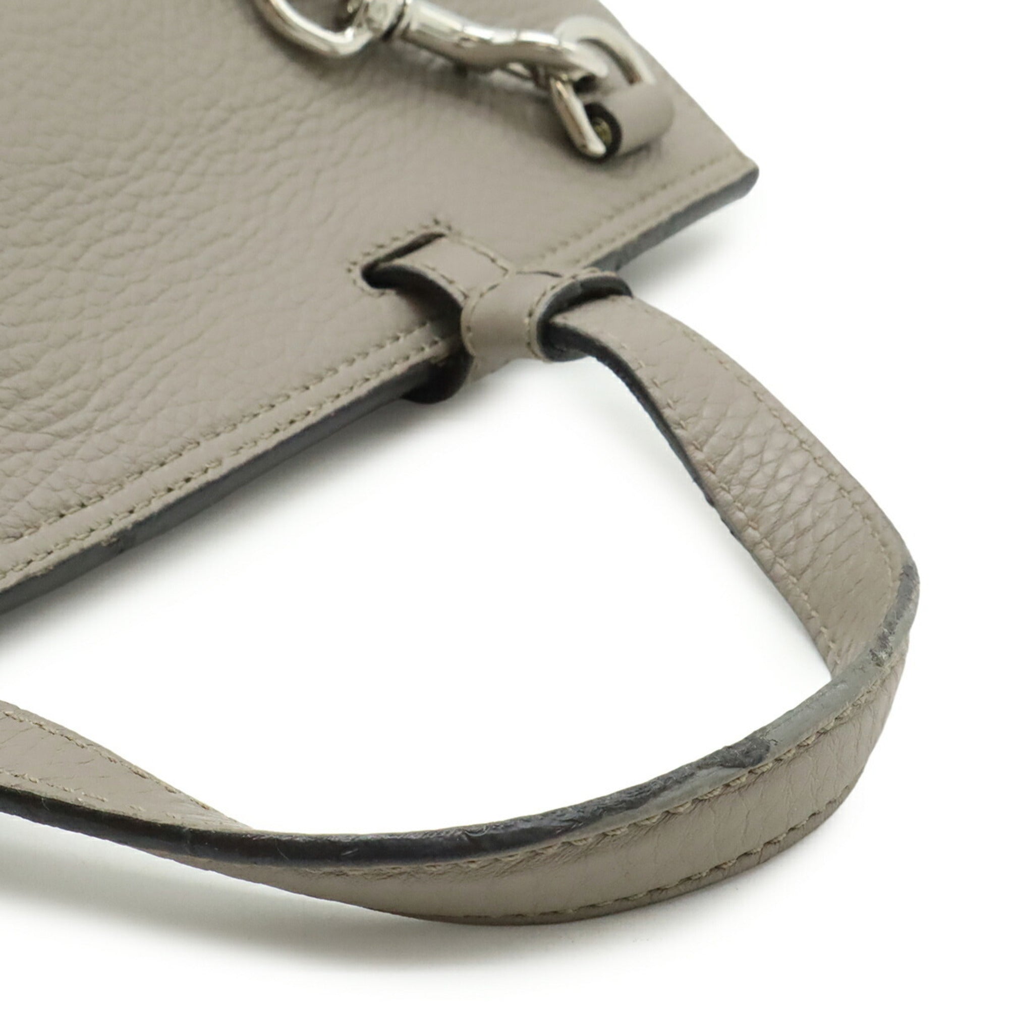 Gucci Gray Bamboo Leather Handbag Shoulder Bag (Pre-Owned)