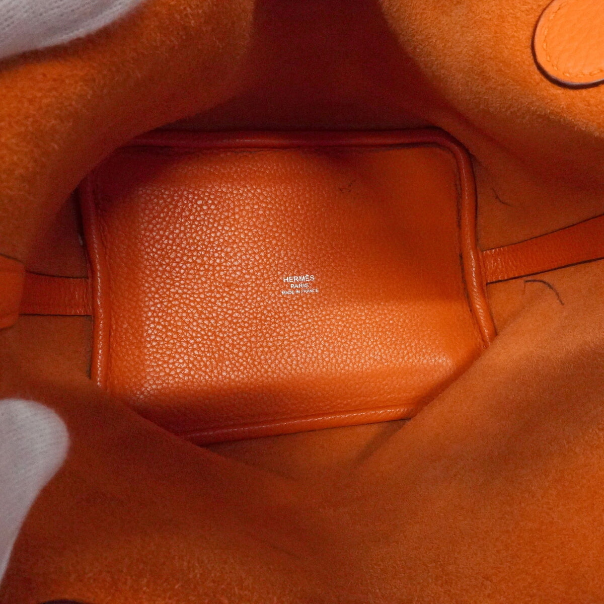 Hermes Orange Taurillon Clemence Leather Handbag (Pre-Owned)