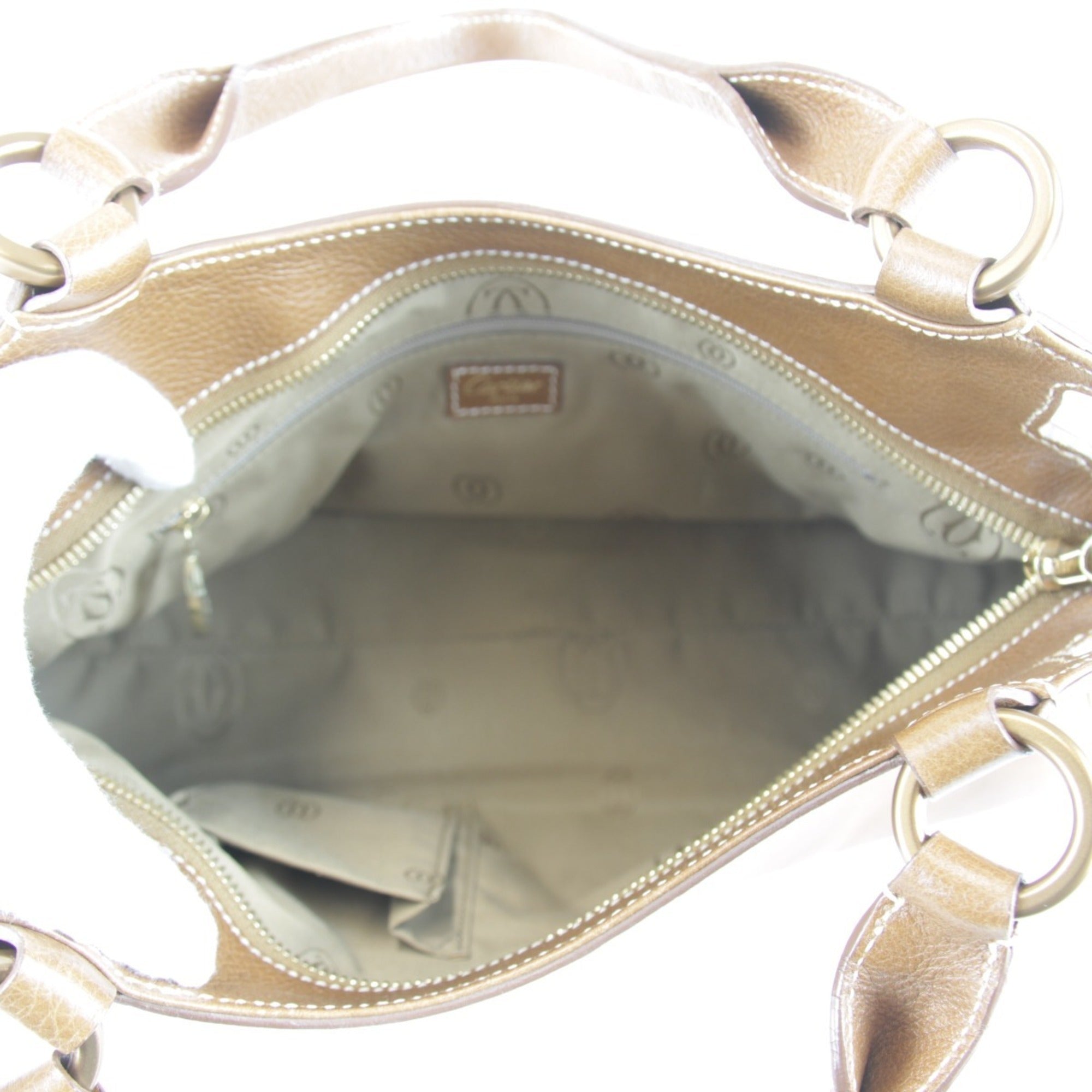 Cartier Marcello Camel Leather Handbag (Pre-Owned)